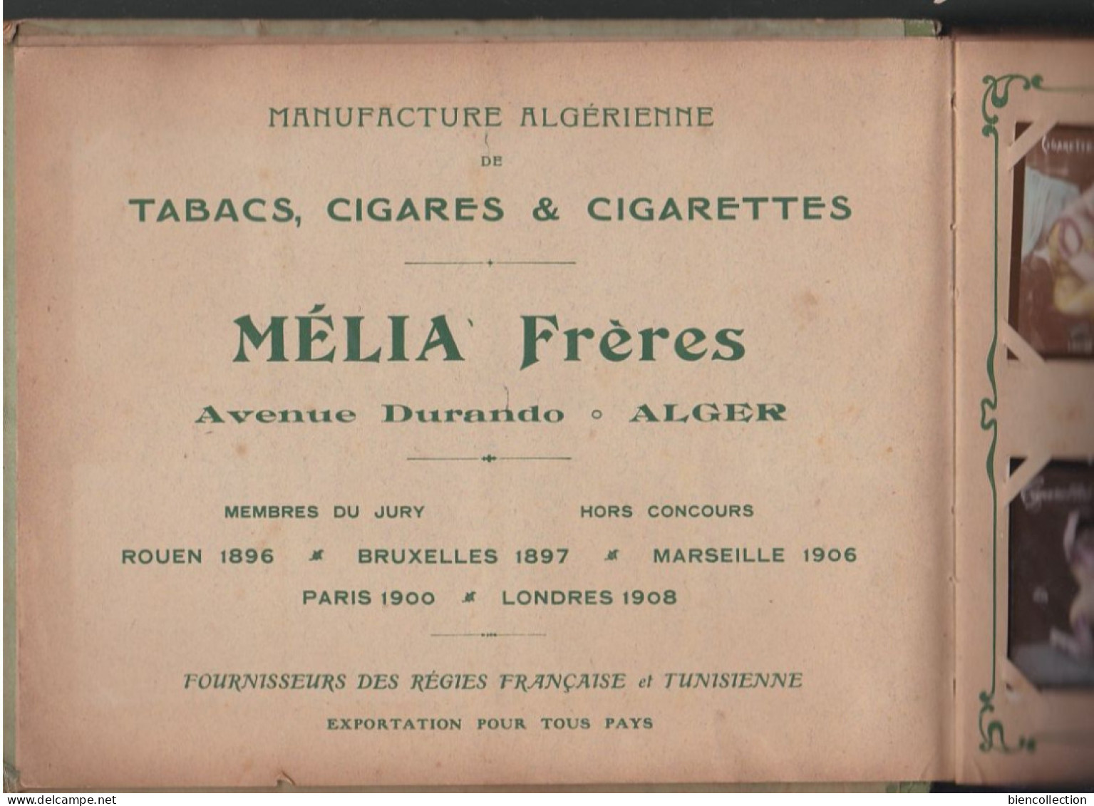 Collection Melia Manufacture Tabac D'Alger (Algérie) Album De 398 Images De Femmes Nues Ou Autres,couverture Style Mucha - Documents