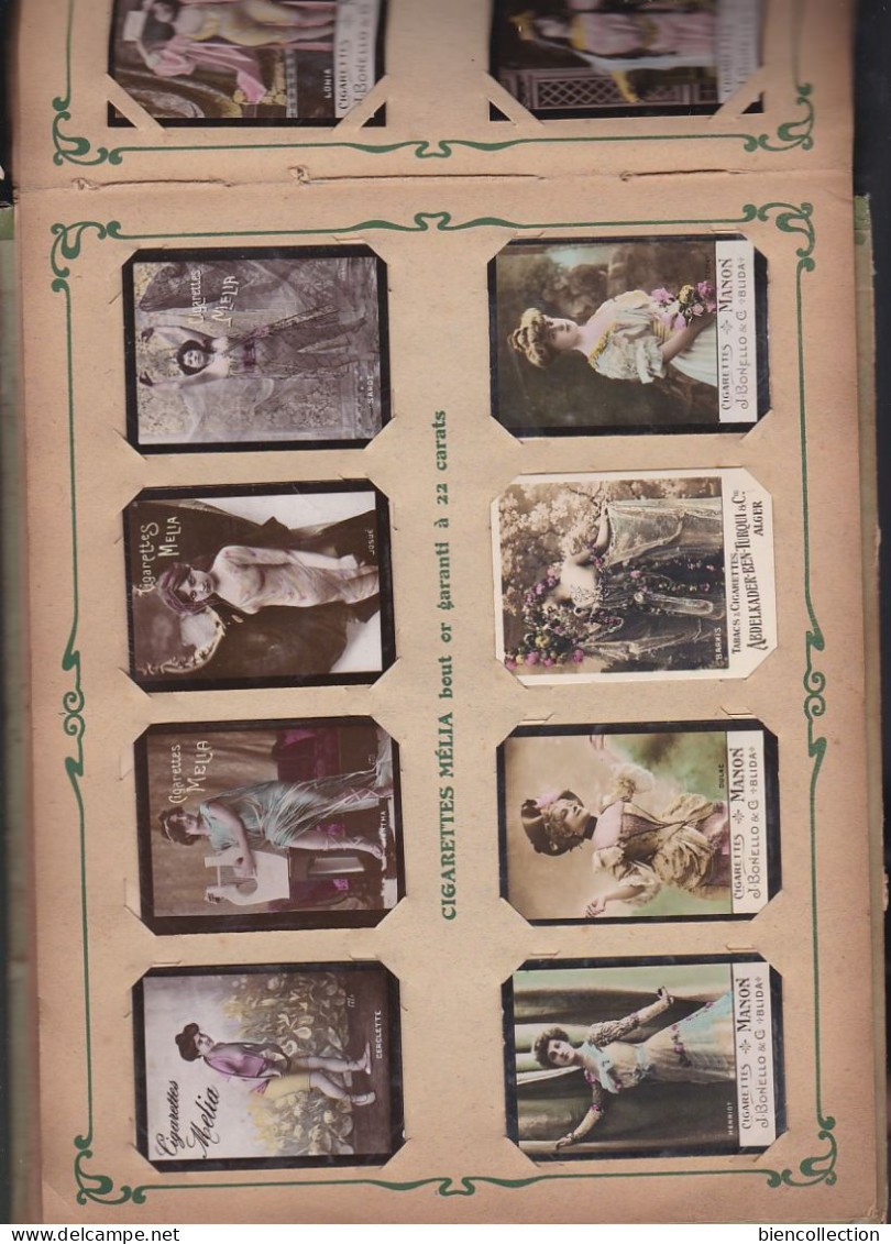 Collection Melia manufacture Tabac d'Alger (Algérie) album de 398 images de femmes nues ou autres,couverture style Mucha