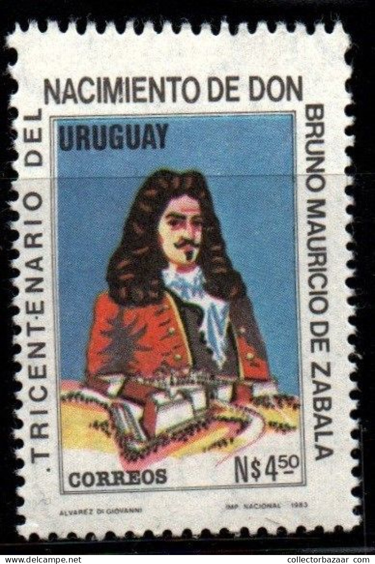 1985 Uruguay Don Bruno Mauricio De Zabala 300th Birth Anniv #1171 ** MNH - Uruguay