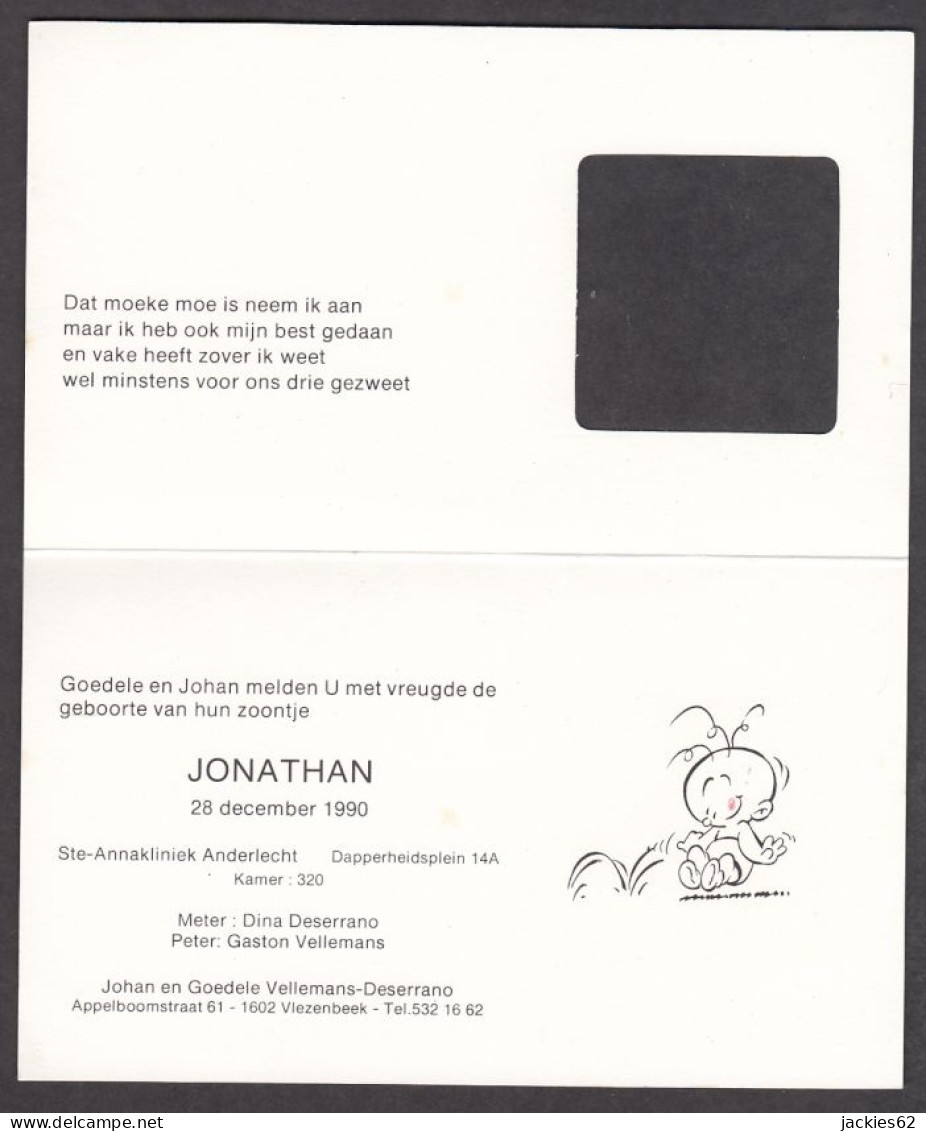 129968/ Geboorte, Jonathan, Vlezenbeek, 28/12/1990 - Naissance & Baptême