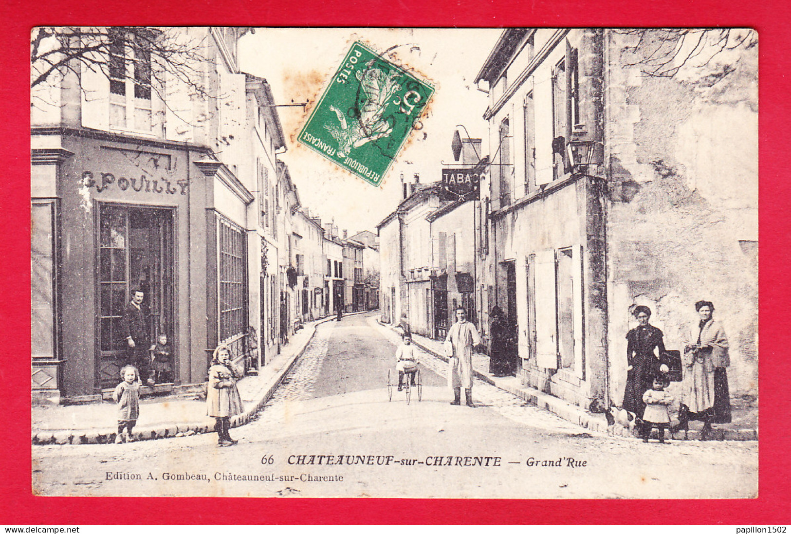 F-16-Chateauneuf Sur Charente-15P241  Grand'rue, Commerces, Animation, Cpa  - Chateauneuf Sur Charente