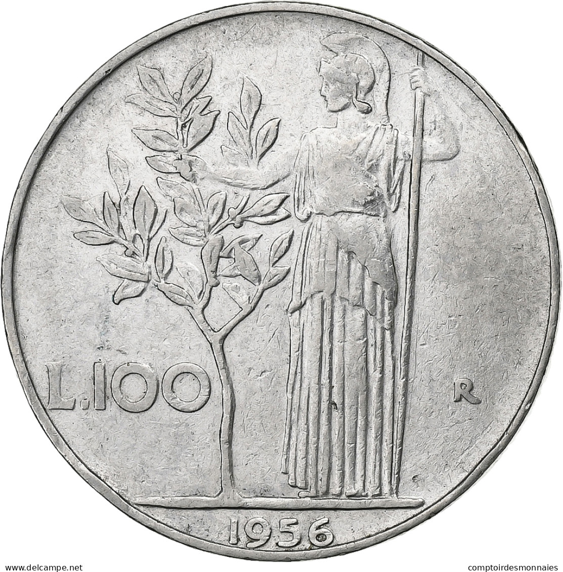 Italie, 100 Lire, 1956, Rome, Acier Inoxydable, TTB+, KM:96.1 - 100 Liras