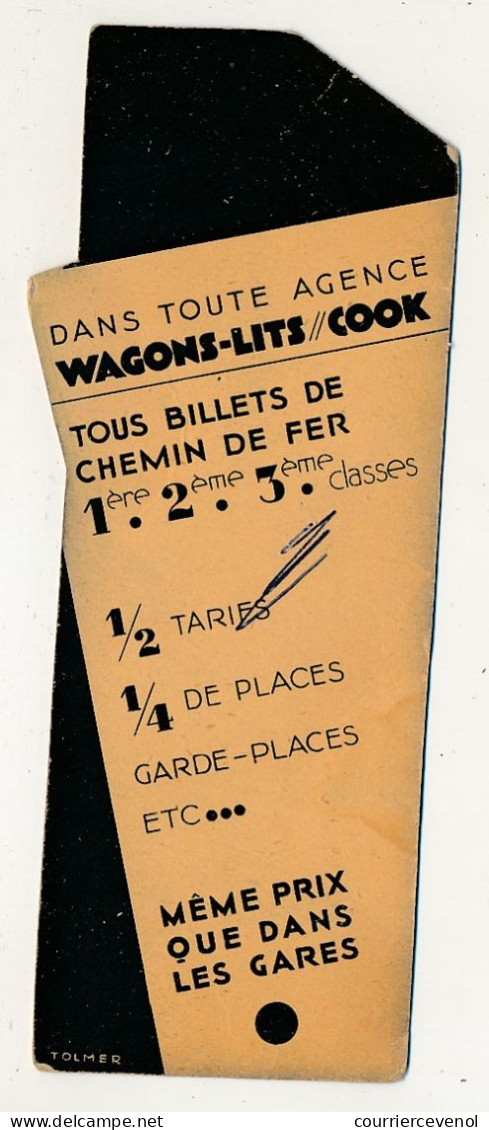 Signet Marque-pages Publicitaire WAGONS-LITS COOK - Repro De 3 Billets 1ere, 2eme Et 3eme Classe - Marque-Pages