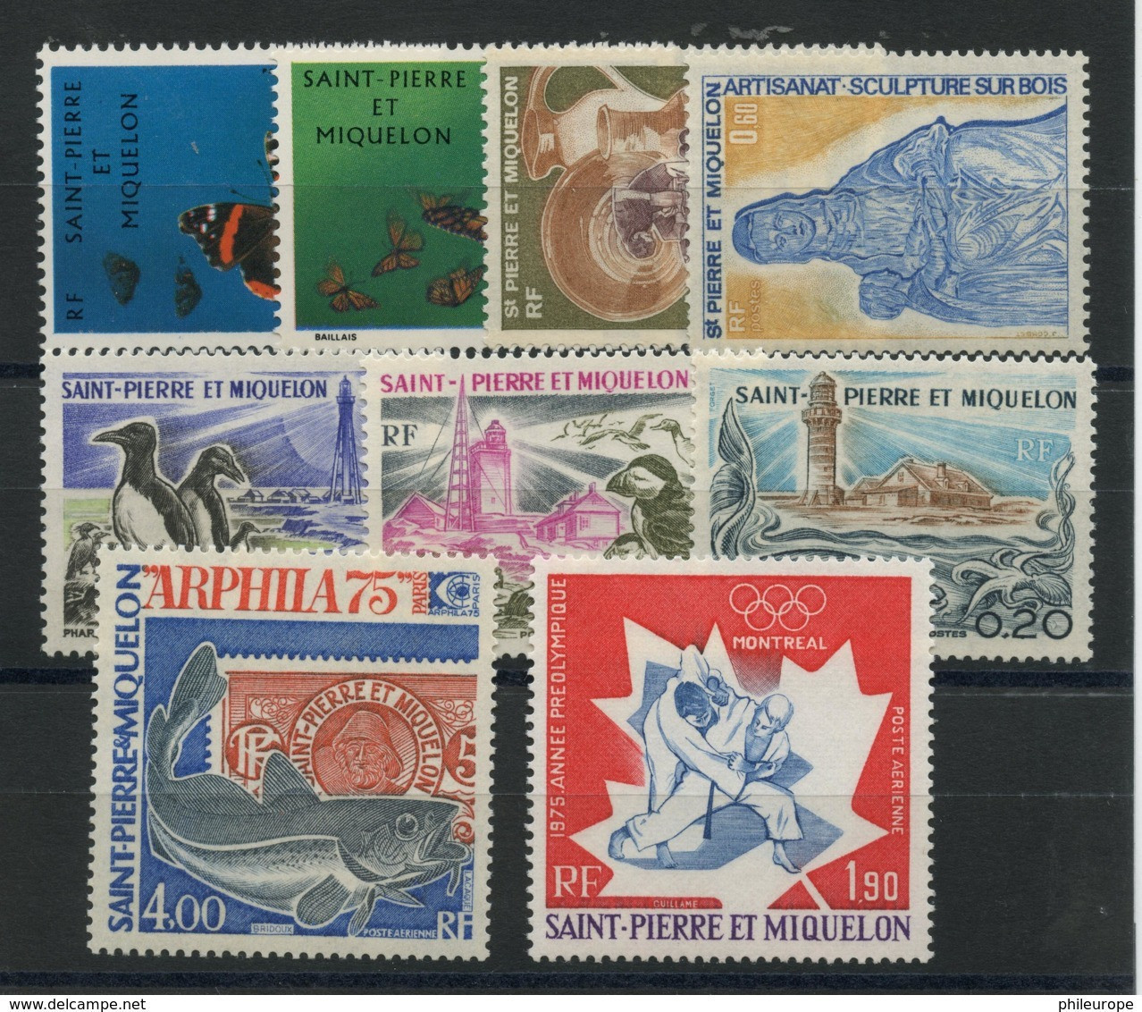 SPM Annees Completes Luxe (1975) N 441 A 447 + PA 60 A 61 - Unused Stamps