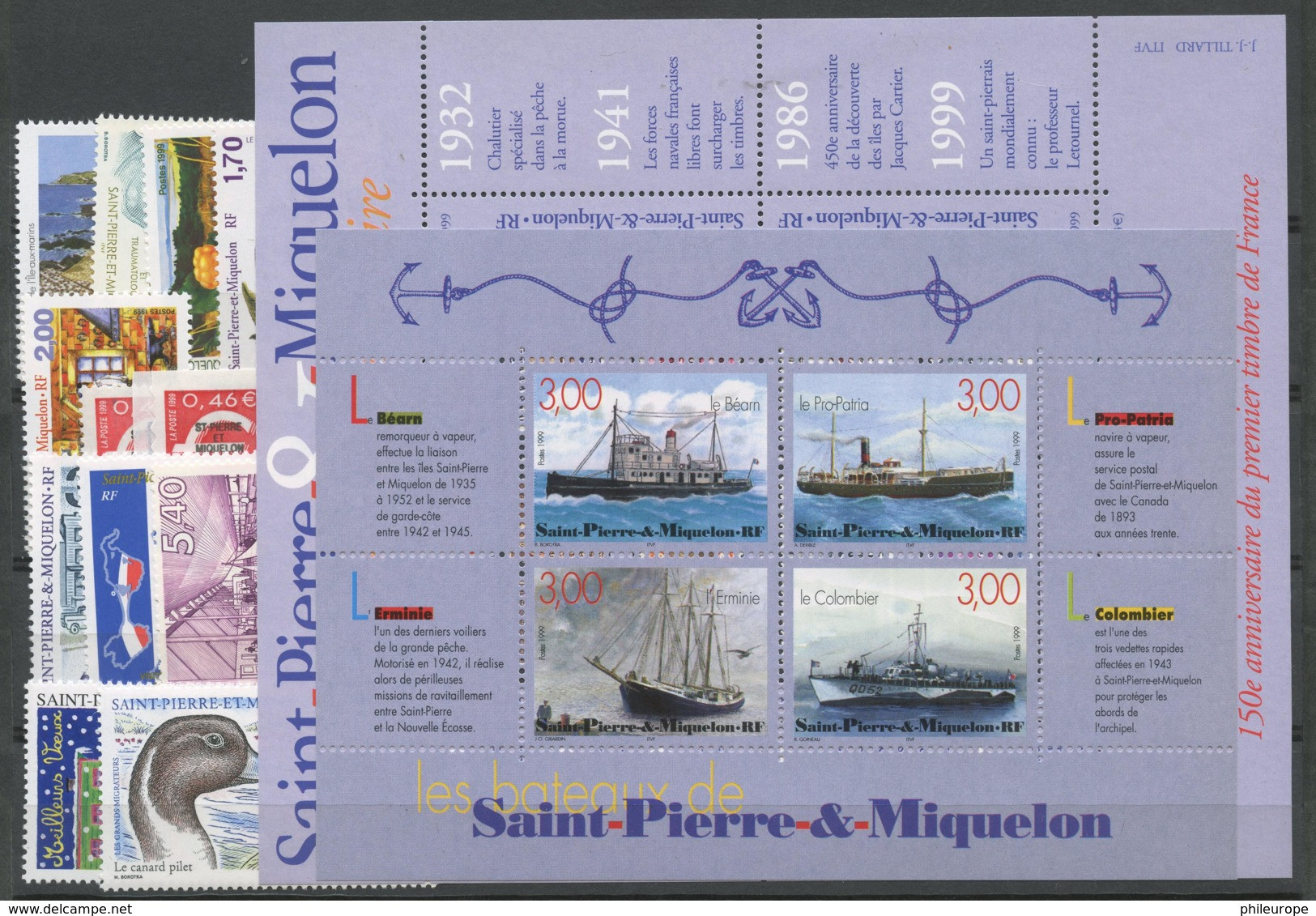 SPM Annees Completes Luxe (1999) N 686 A 705 / PA 79 - Unused Stamps