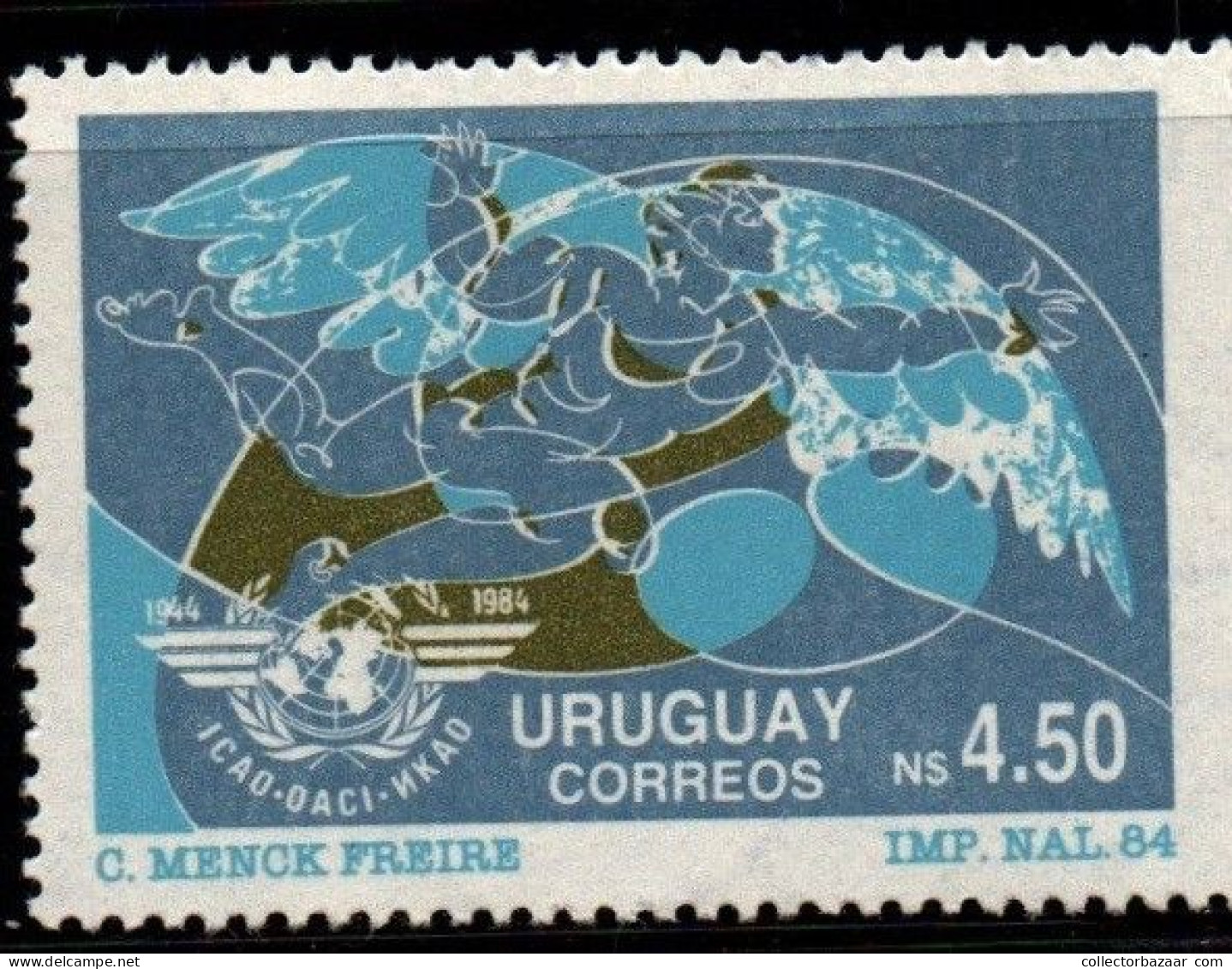 1985 Uruguay Icarus By Hans Emi Intl Civil Aviation Org. #1175 ** MNH - Uruguay