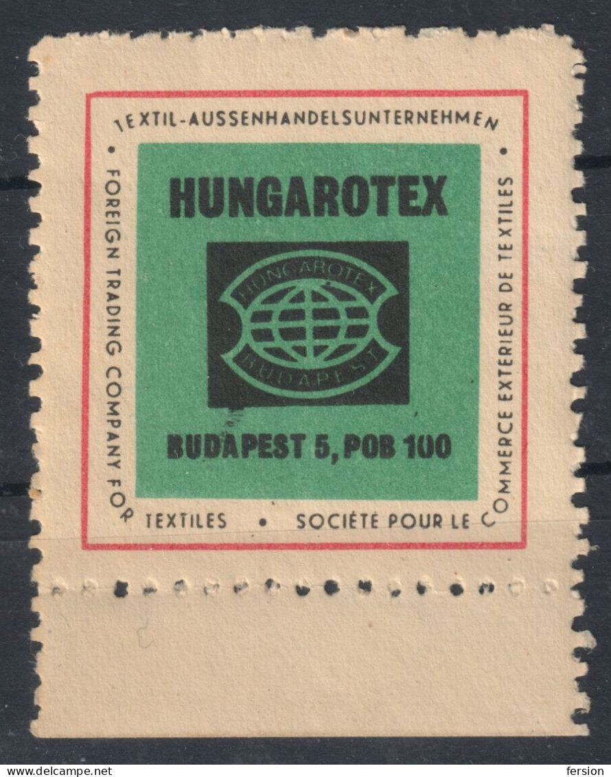 TEXTILE Trade Industry Factory Company Hungarotex HUNGARY 1970  - Label Vignette Cinderella / France Germany Language - Textile