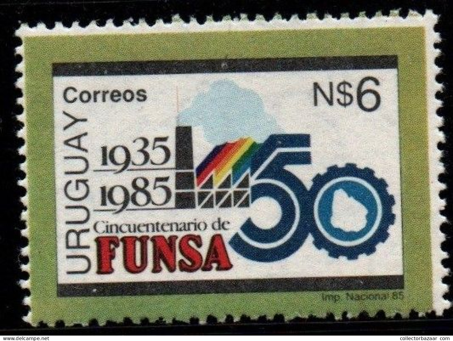 1985 Uruguay FUNSA National Investment Funds Corporation #1177 ** MNH - Uruguay