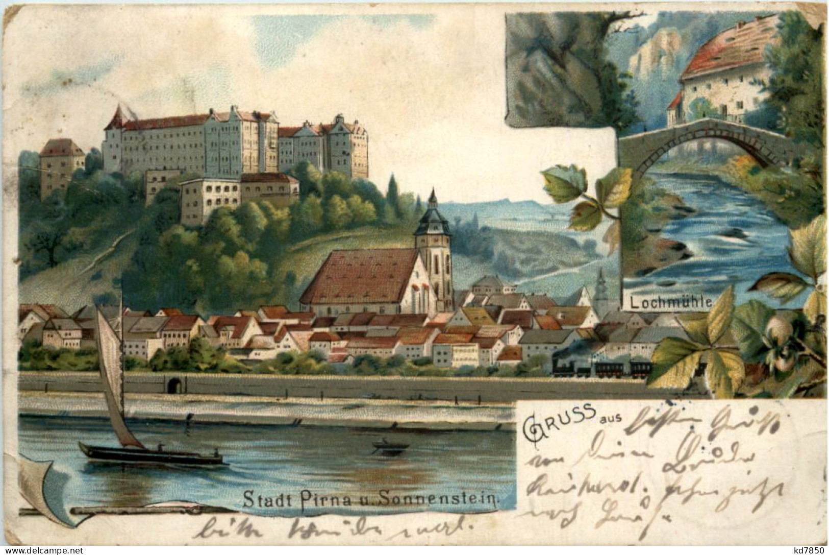 Stadt Pirna Und Sonnenstein - Litho - Pirna