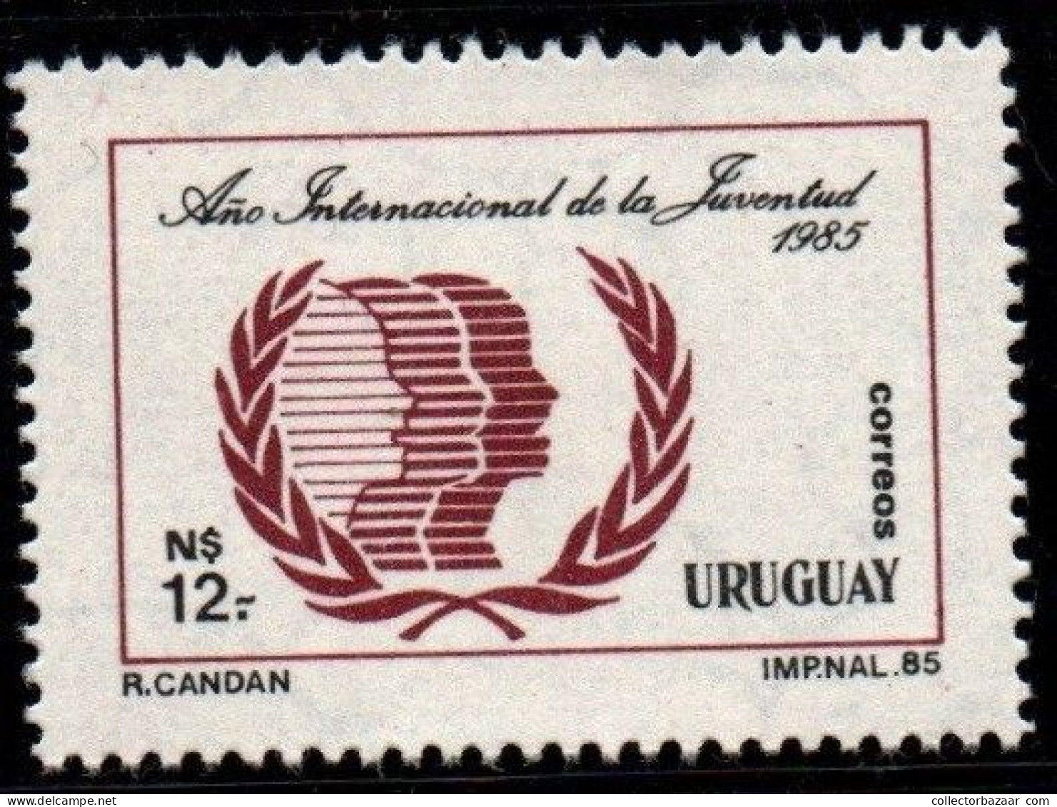 1985 Uruguay International Youth Year Emblem Logo #1178 ** MNH - Uruguay