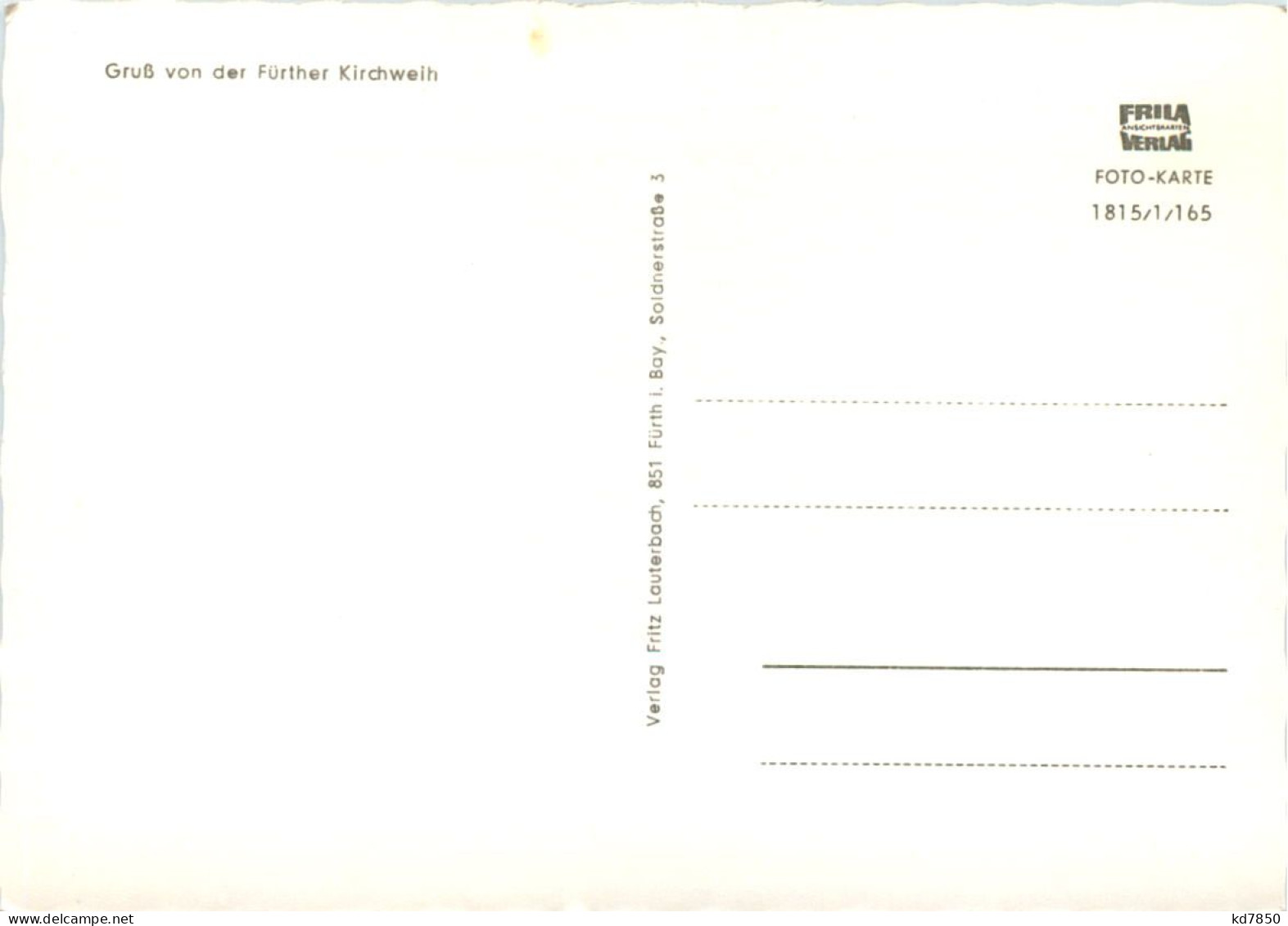 Fürth - Gruss Von Der Kirchweih - Fuerth