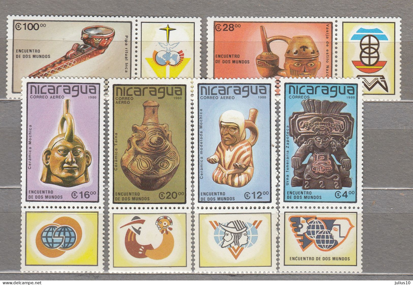 NICARAGUA 1988 History Archeology Mi 2917-2922 MNH(**) #34081 - Nicaragua