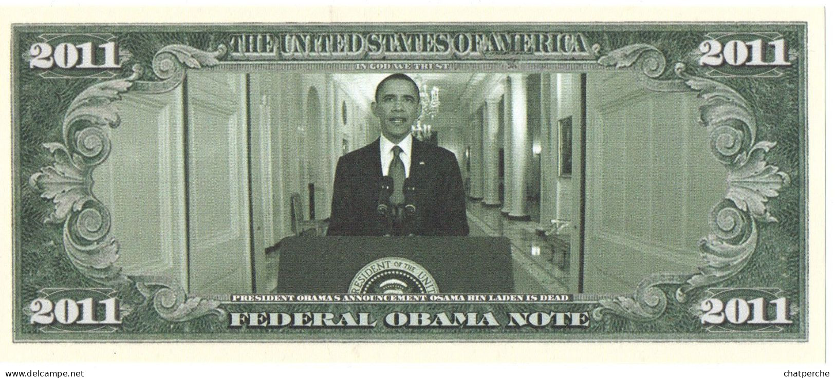 POUR COLLECTIONNEUR FAUX-BILLET FAKE TICKET 2011 DOLLARS BARACK OBAMA USA UNITED STATES OF AMERICA - Errors