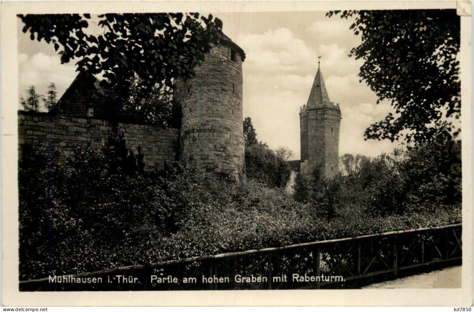 Mühlhausen I.Thür., Partie Am Hohen Graben Mit Rabenturm - Muehlhausen