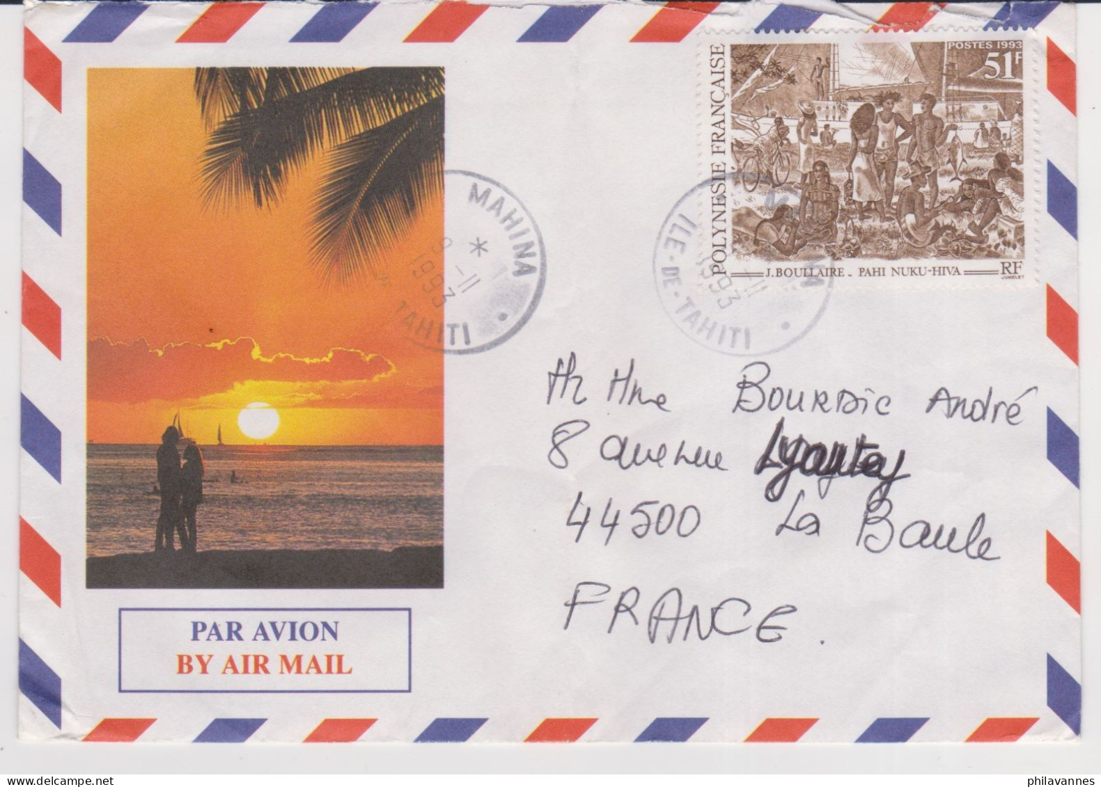 MAHINA, POLYNESIE F, 1993, Lettre ( SN24/30.2) - Storia Postale