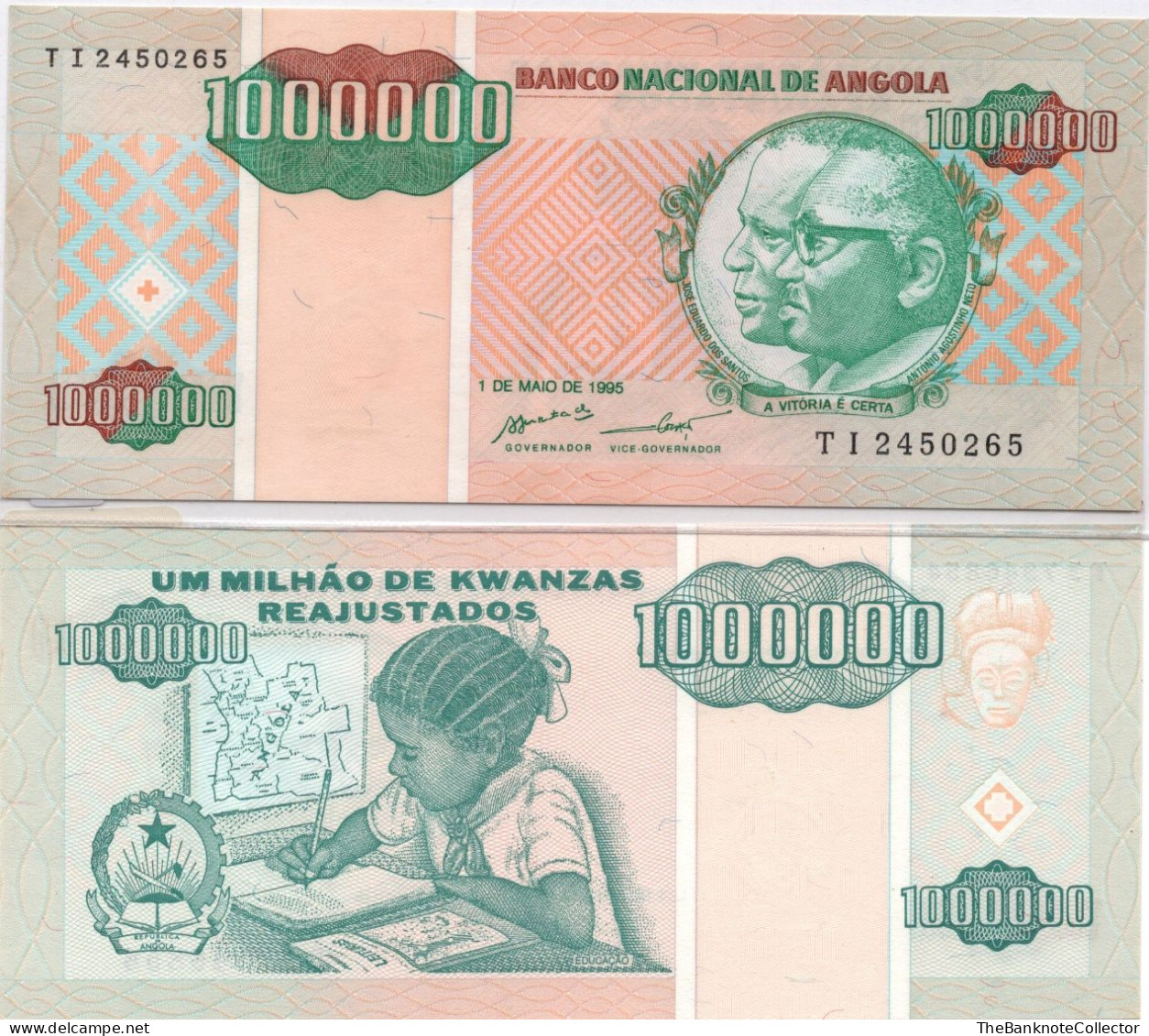 ANGOLA 1000000 Kwanzas 1995 P-141 UNC - Angola