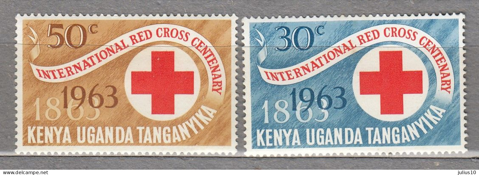 UGANDA KENYA TANGANYIKA 1963 Red Cross MH(*) Mi 130-131 #34083 - Kenya, Ouganda & Tanganyika