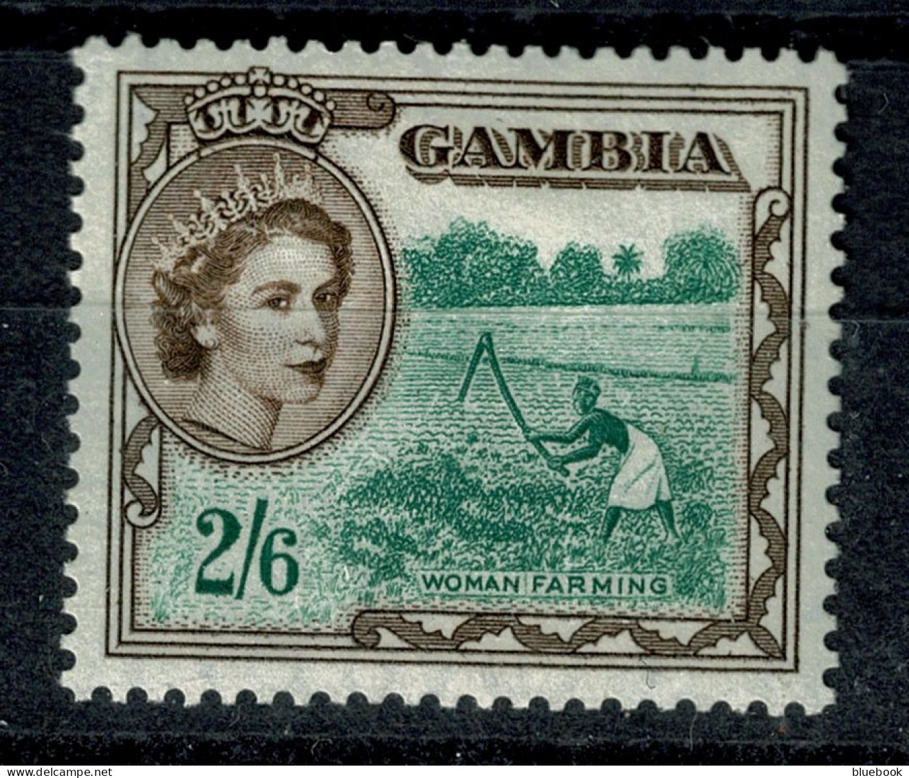 Ref 1640 - Gambia 1938 KGVI - 2s/6d Stamp Woman Farming - Lightly Mounted Mint SG 181 - Gambia (...-1964)