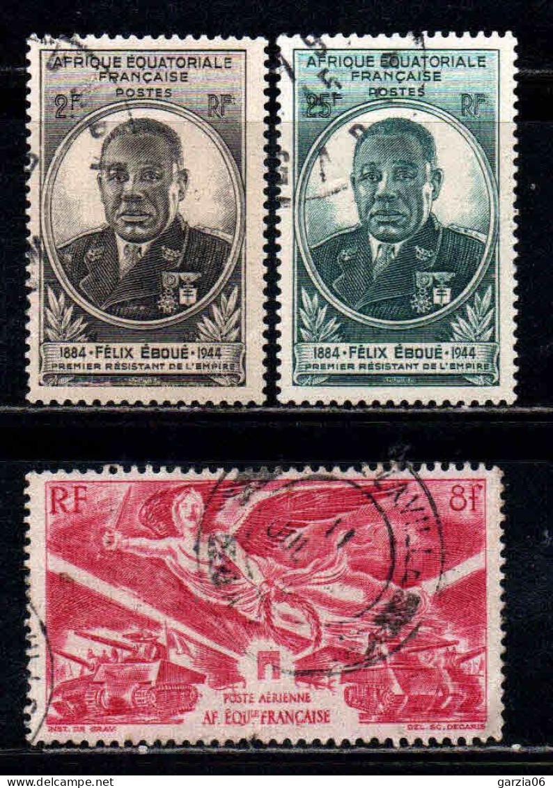 A E F - 1945 - Eboué + Victoire  - N° 206/207 + PA 43 - Oblit - Used - Usati