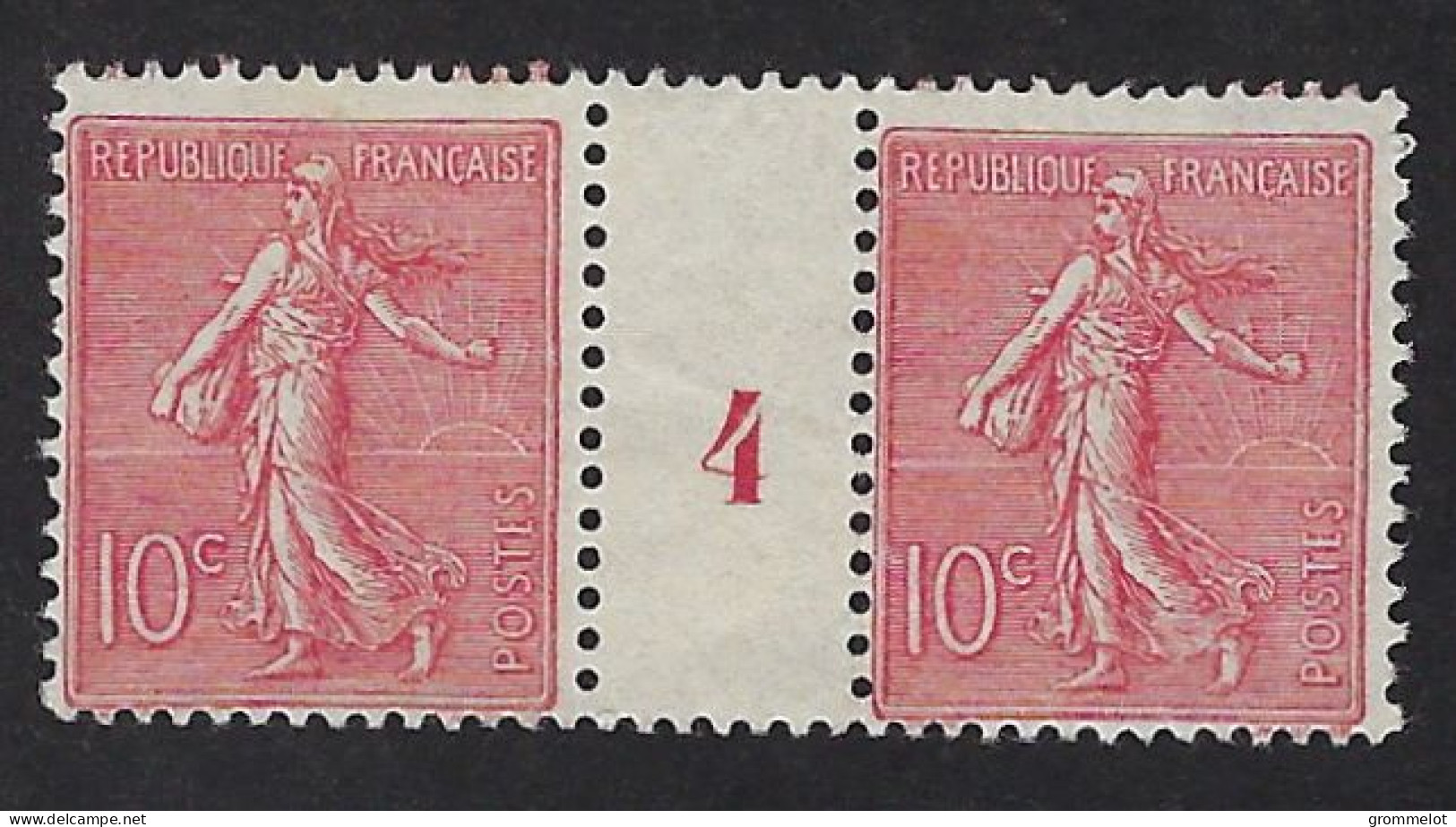 TAXE N° 129a Type IIA En Paire Avec Millésime 4, Neuf Sans Gomme, Très Frais - Used Stamps