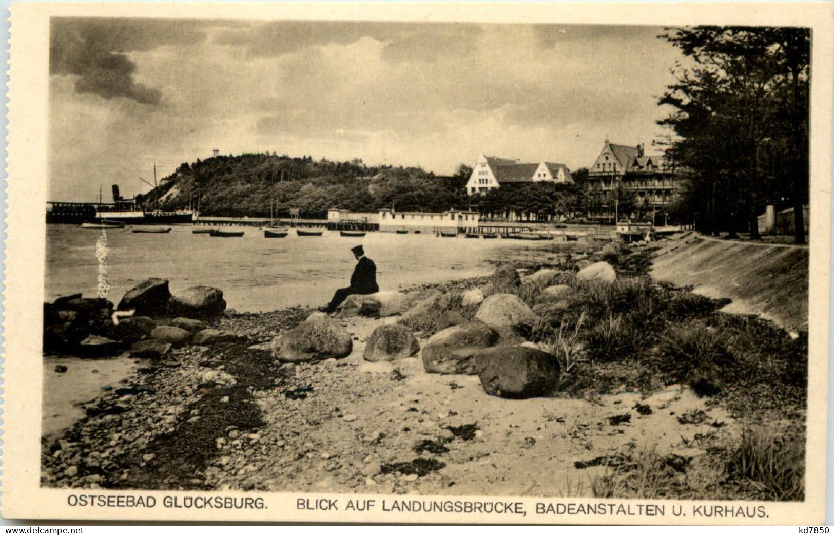 Seebad Glücksburg, Blick Auf Landungsbrücke, Badeanstalten U. Kurhaus - Gluecksburg