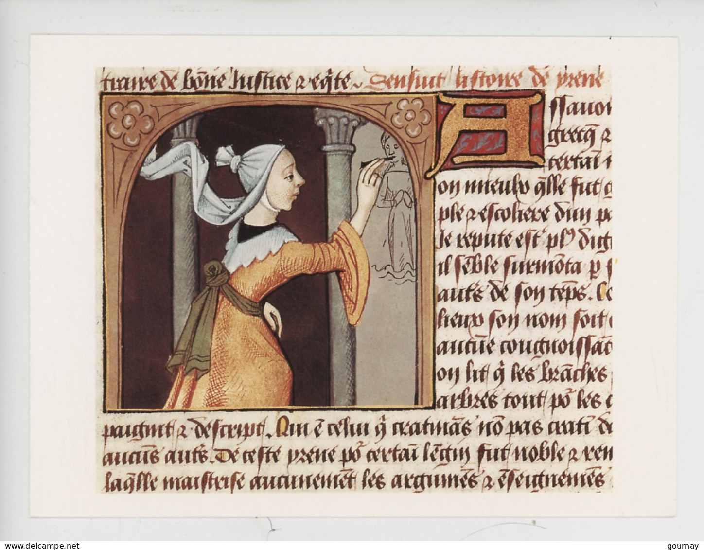 "Le Livre Des Clères Et Nobles Dames" Boccace Fresque - XVè S. (bibliothèque Nationale) Cp Vierge éd Adam Bire - Objets D'art