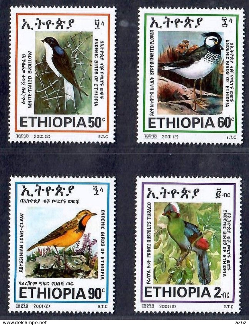 Ethiopia 2001 Birds 4V MNH - Etiopía