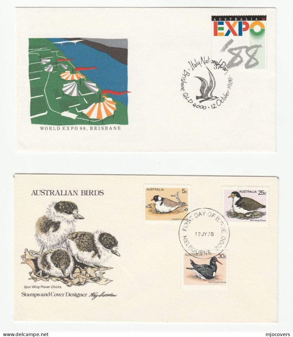 BIRDS  4 Diff Multi Stamps FDCs Australia 1970s-80s Bird Cover Fdc - Premiers Jours (FDC)