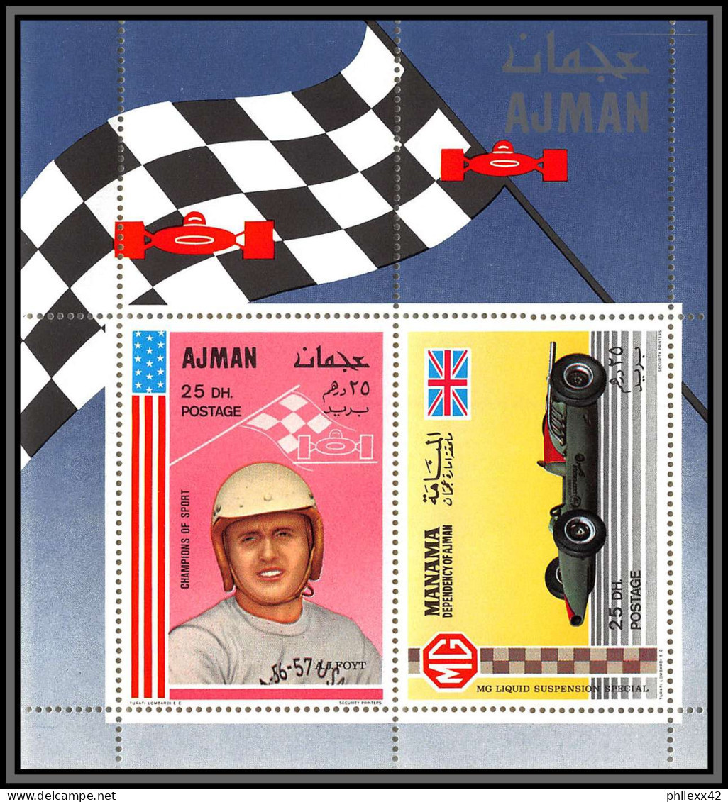Ajman - 4550 N°369/373 A Deluxe Miniature Sheet Motor Racing Voiture Cars Fangio Mercedes Benz Neuf ** MNH 1969 COMPLET - Automobile