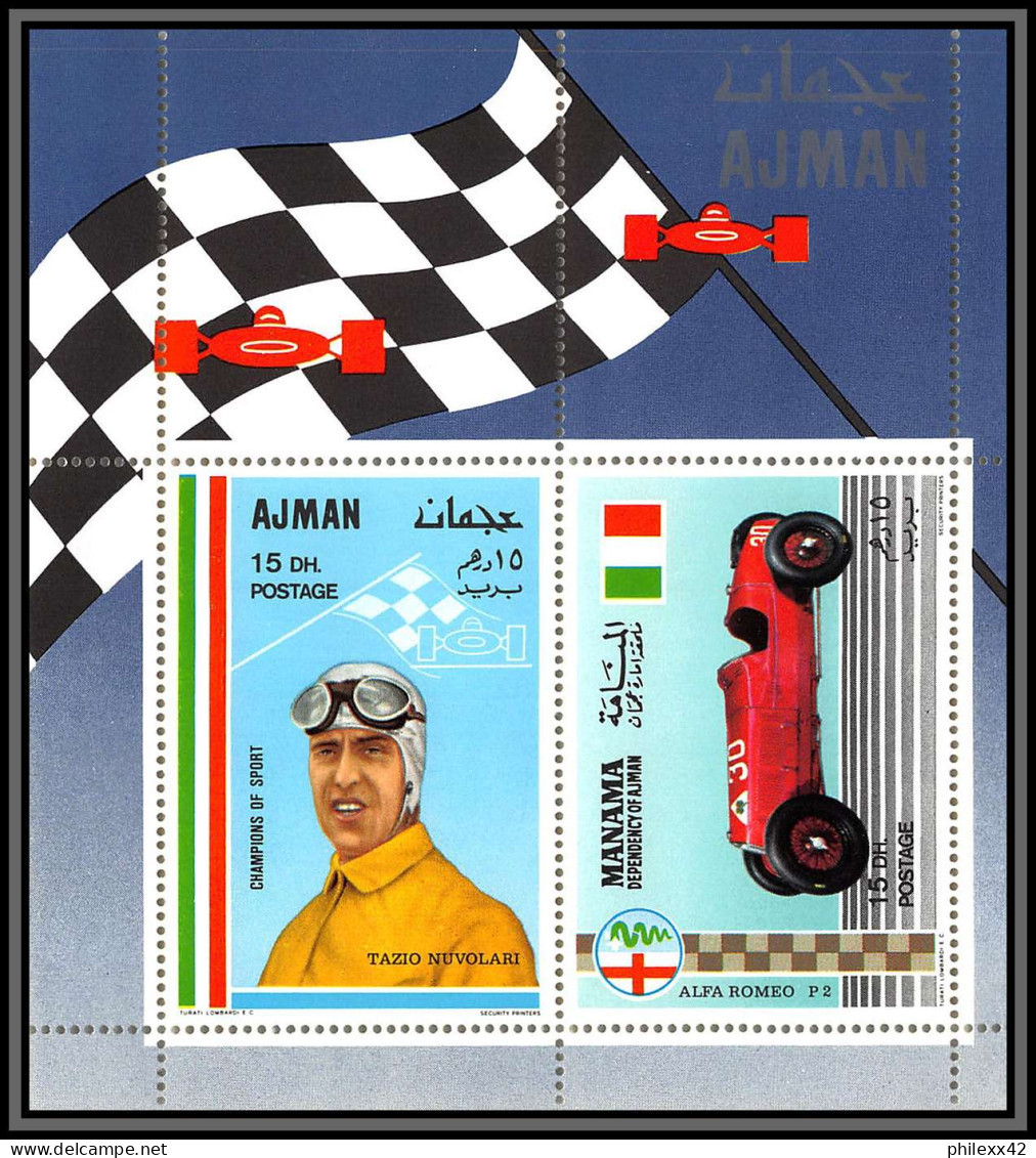 Ajman - 4550 N°369/373 A Deluxe Miniature Sheet Motor Racing Voiture Cars Fangio Mercedes Benz Neuf ** MNH 1969 COMPLET - Cars