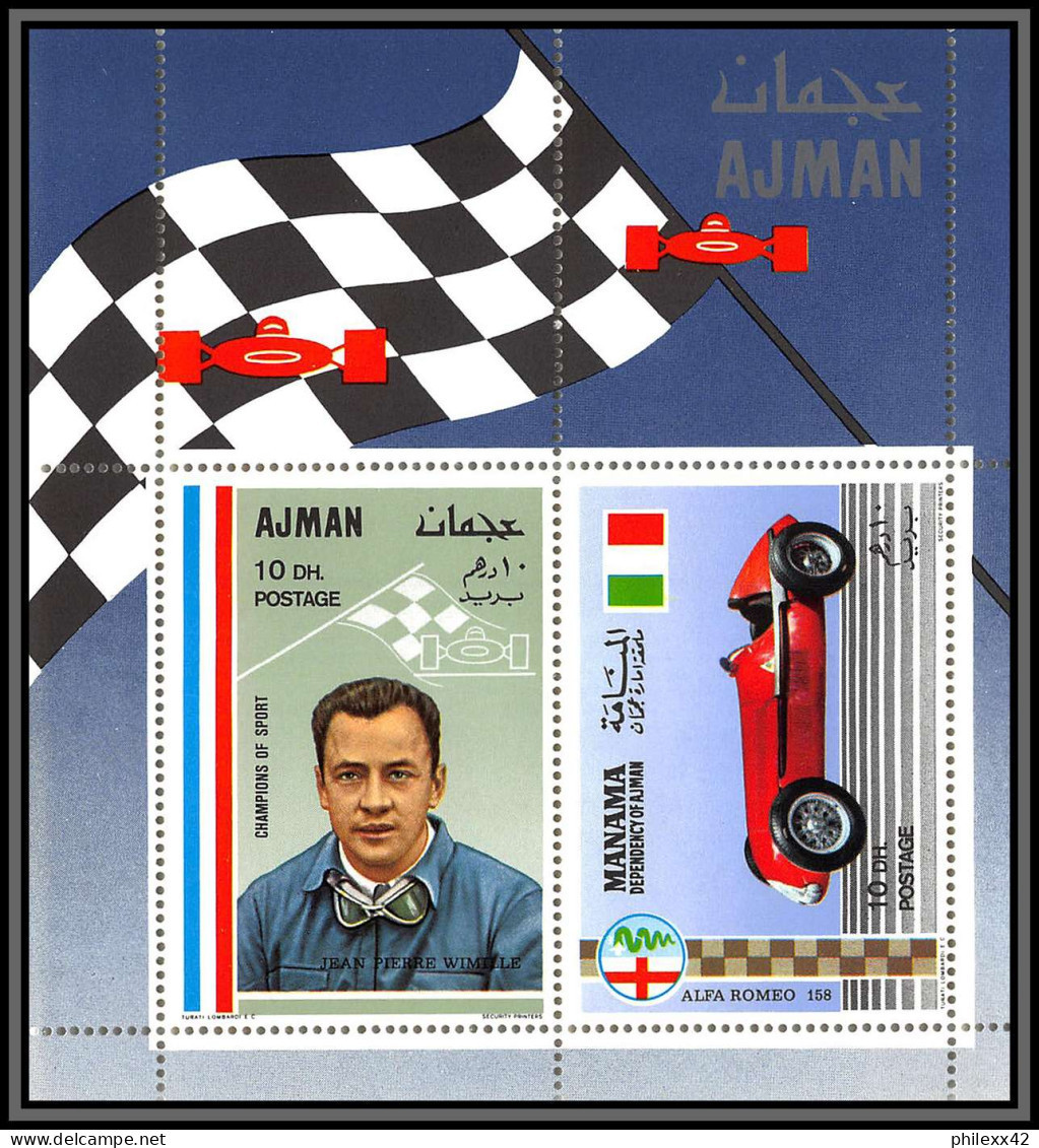 Ajman - 4550 N°369/373 A deluxe miniature sheet Motor racing Voiture Cars fangio mercedes benz neuf ** MNH 1969 COMPLET