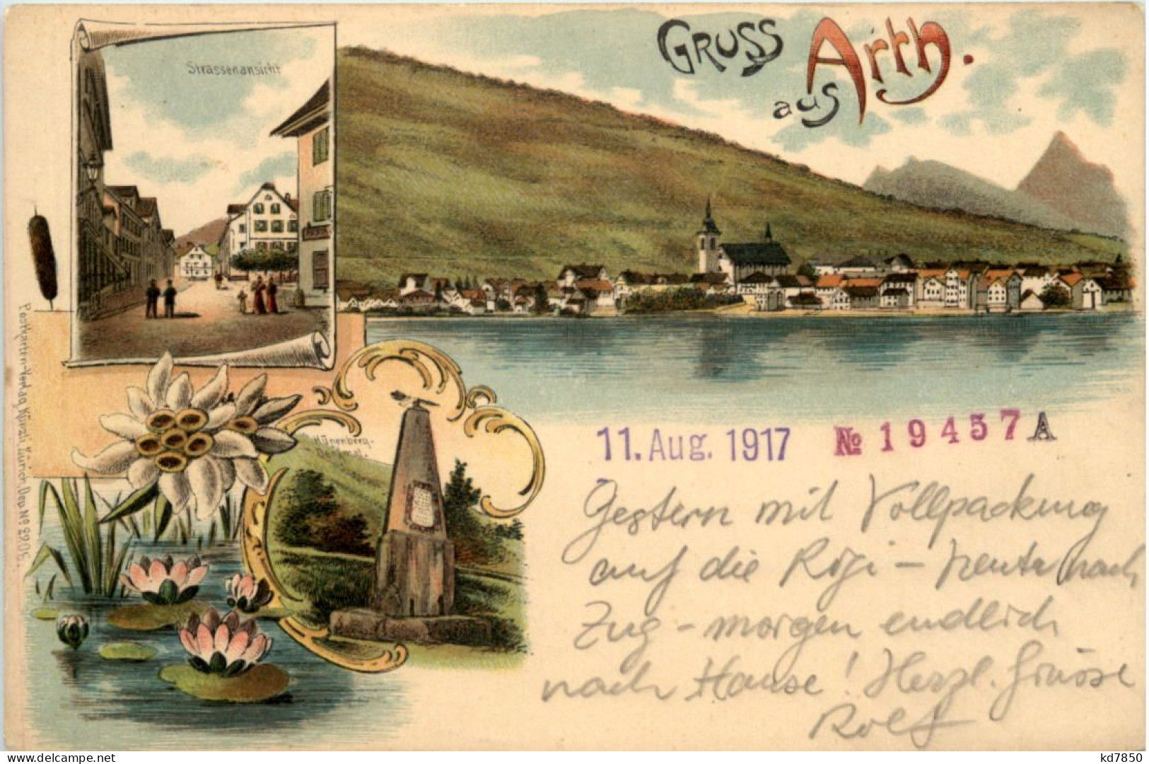 Gruss Aus Arth - Litho - Arth