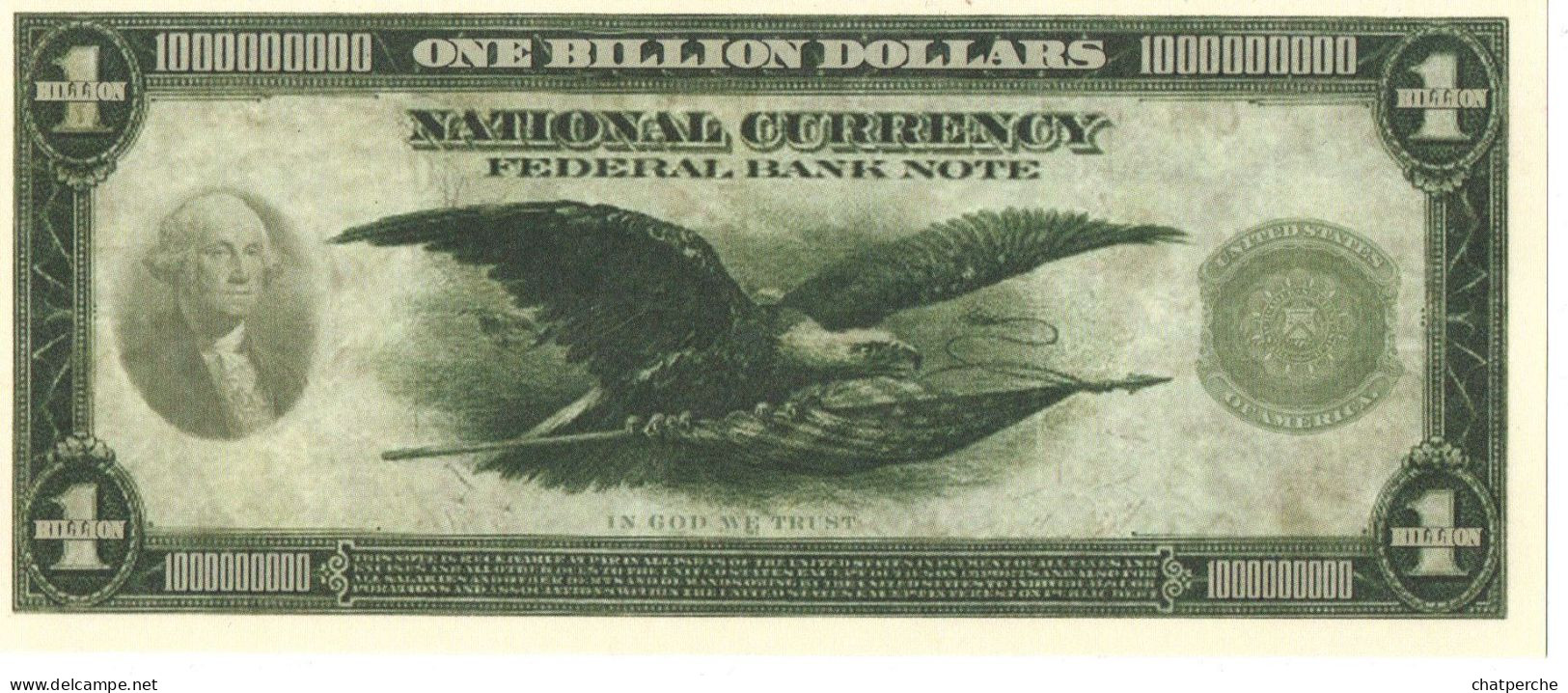 POUR COLLECTIONNEUR FAUX-BILLET FAKE ONE BILLION DOLLARS AIGLE USA THE UNITED STATES OF AMERICA - Errores