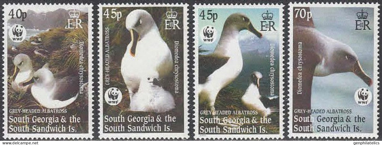 SOUTH GEORGIA & SSI 2003 FAUNA Animals. Birds ALBATROSSES WWF - Fine Set MNH - South Georgia