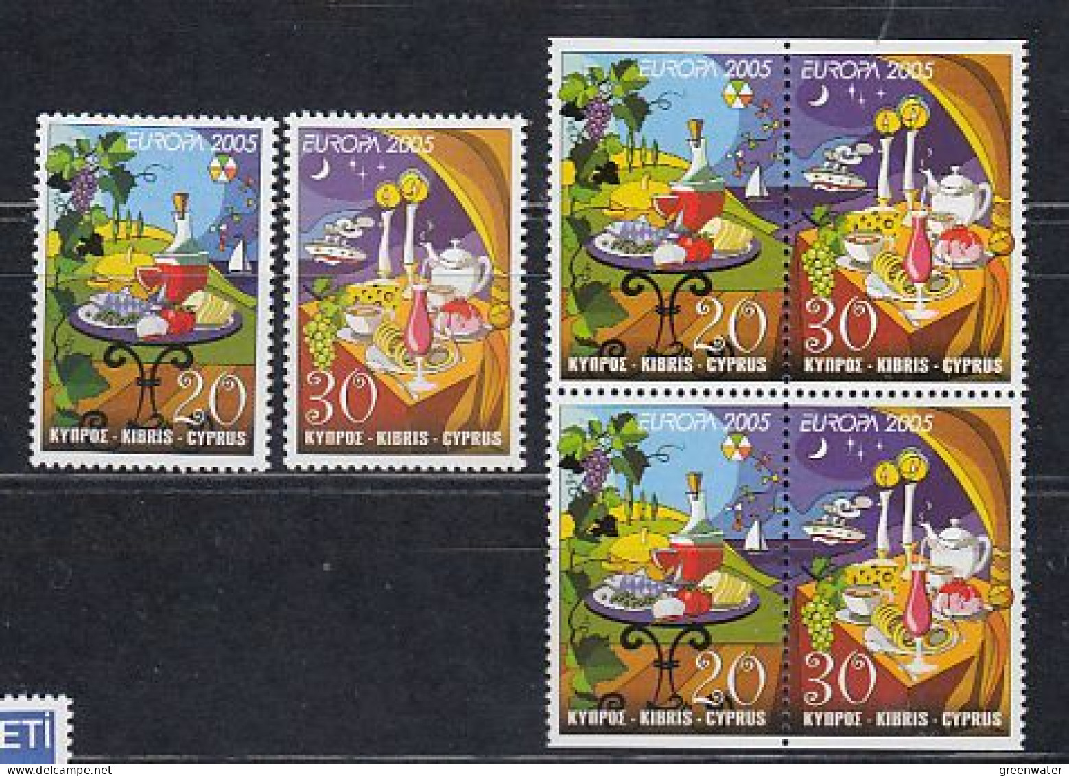 Europa Cept 2005 Cyprus  2v + 2x2v From Booklet ** Mnh (59453B) - 2005