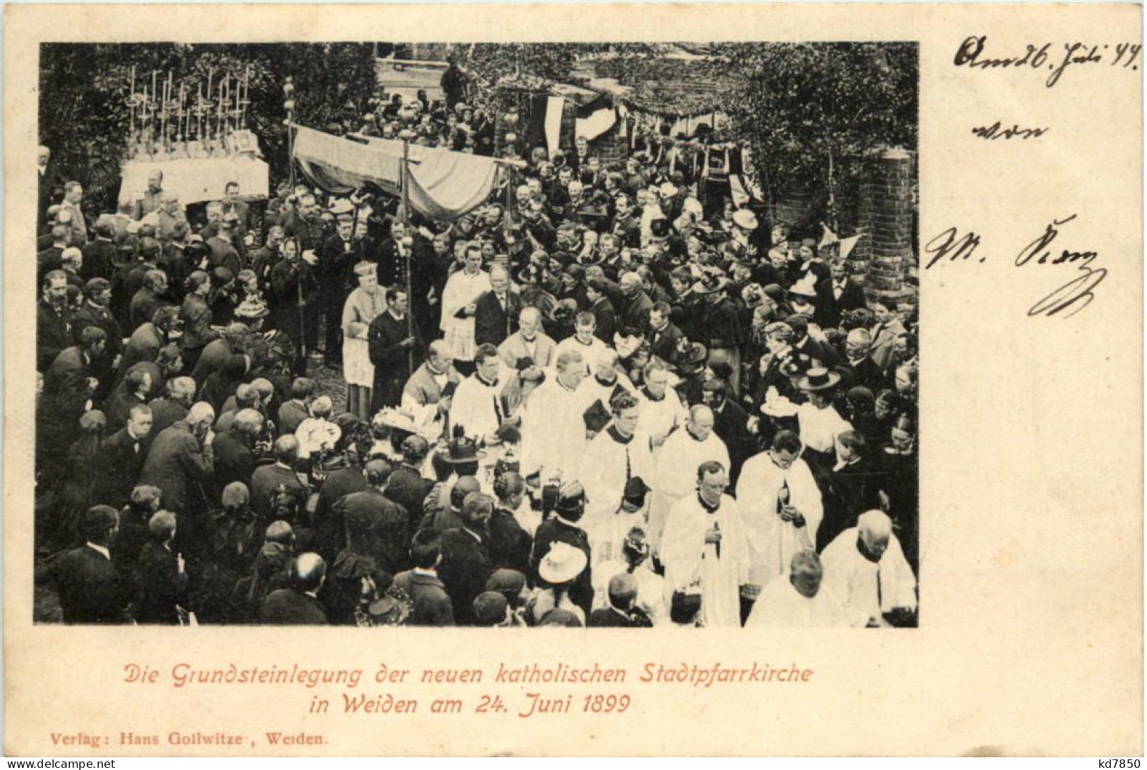 Weiden - Grundsteinlegung Der Katholischen Kirche 1899 - Weiden I. D. Oberpfalz