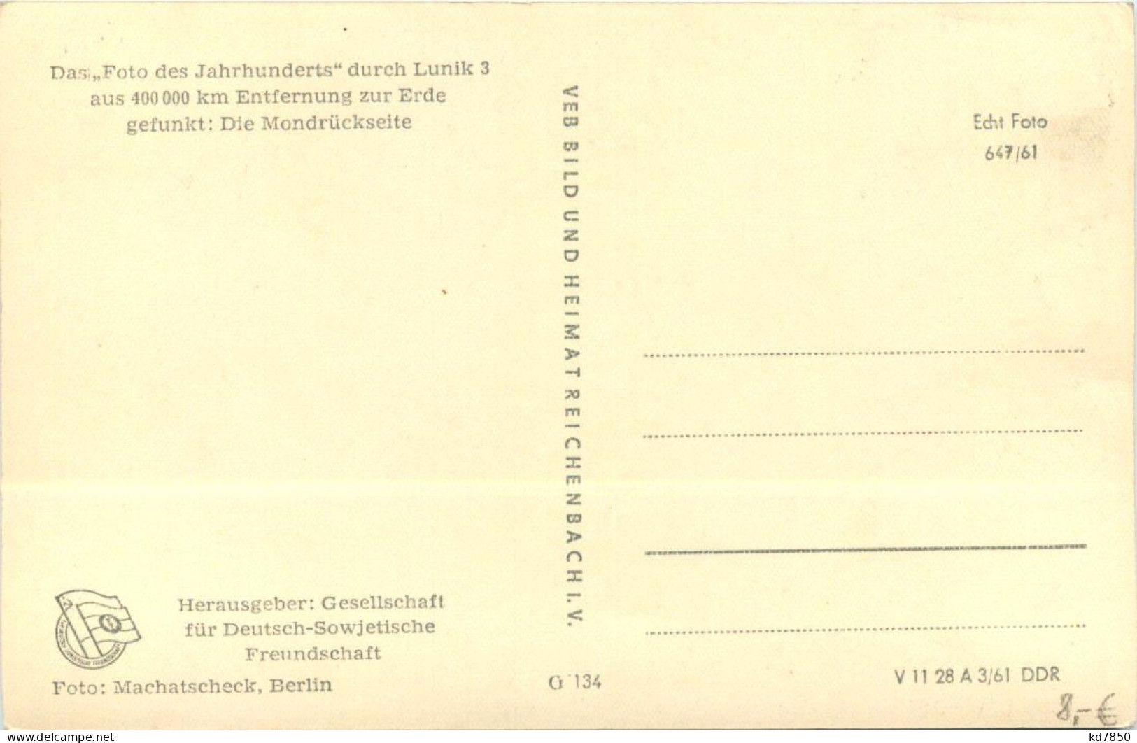 Das Foto Der Rückseite Des Mondes 4. Oktober 1959 - Astronomia