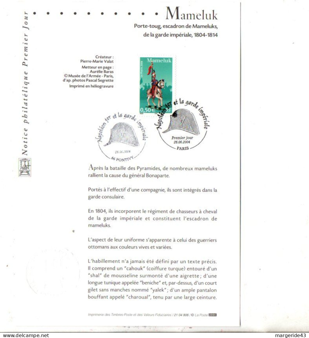 DOCUMENT FDC 1994 NAPOLEON - MAMELUK - 2000-2009