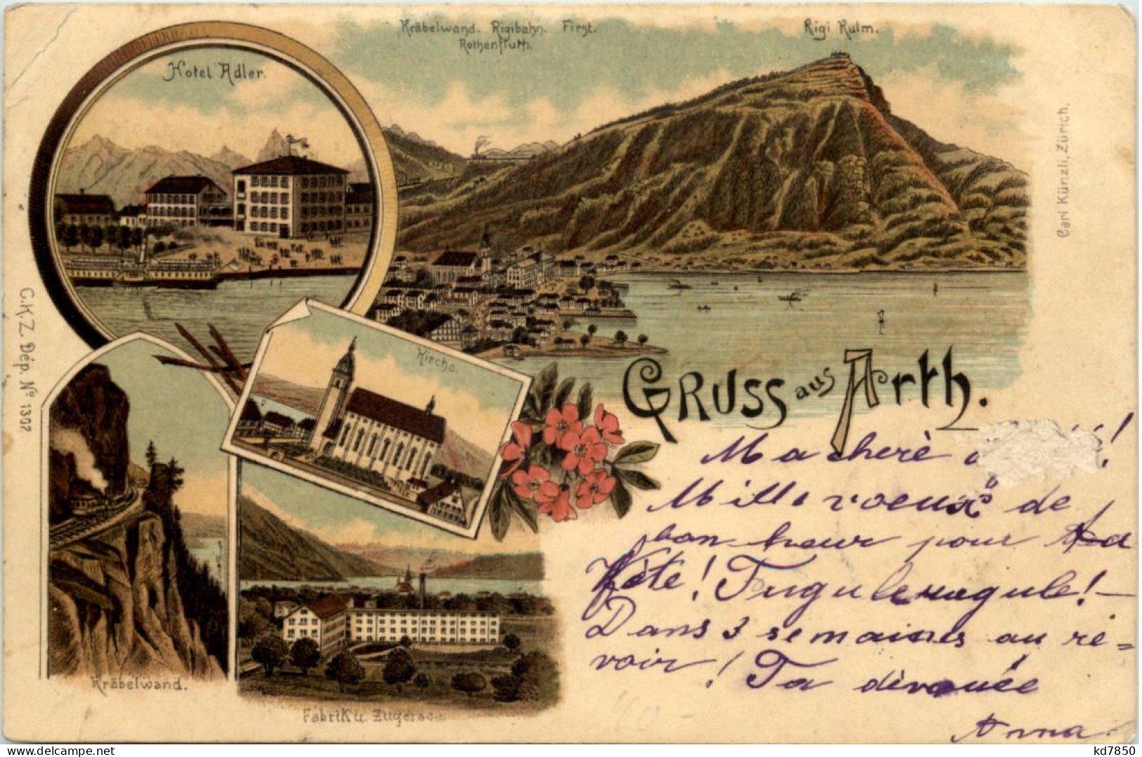 Gruss Aus Arth - Litho - Arth