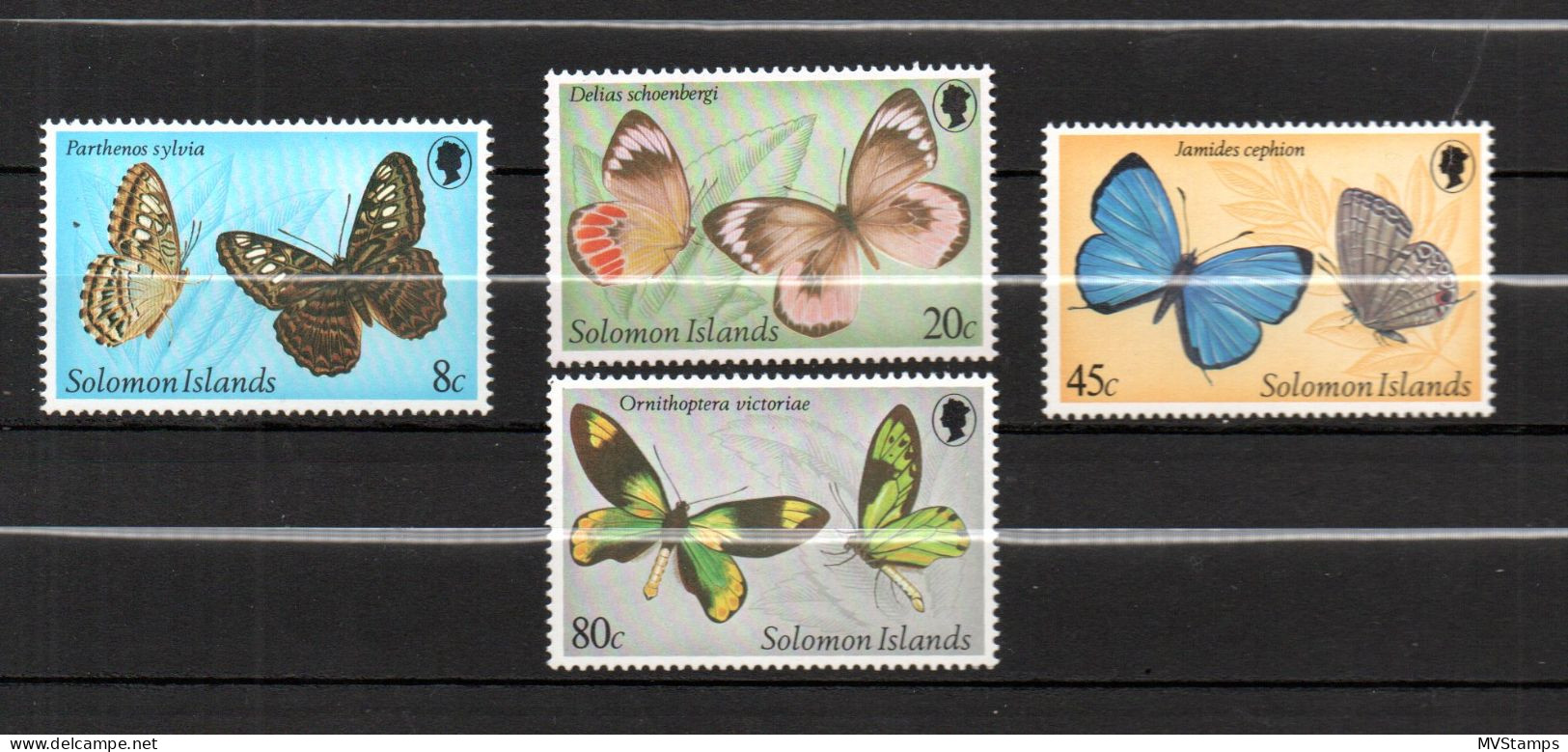 Solomon Islands 19980 Set Butterflies/Schmetterlinge Stamps (Michel 422/25) MNH - Salomon (Iles 1978-...)