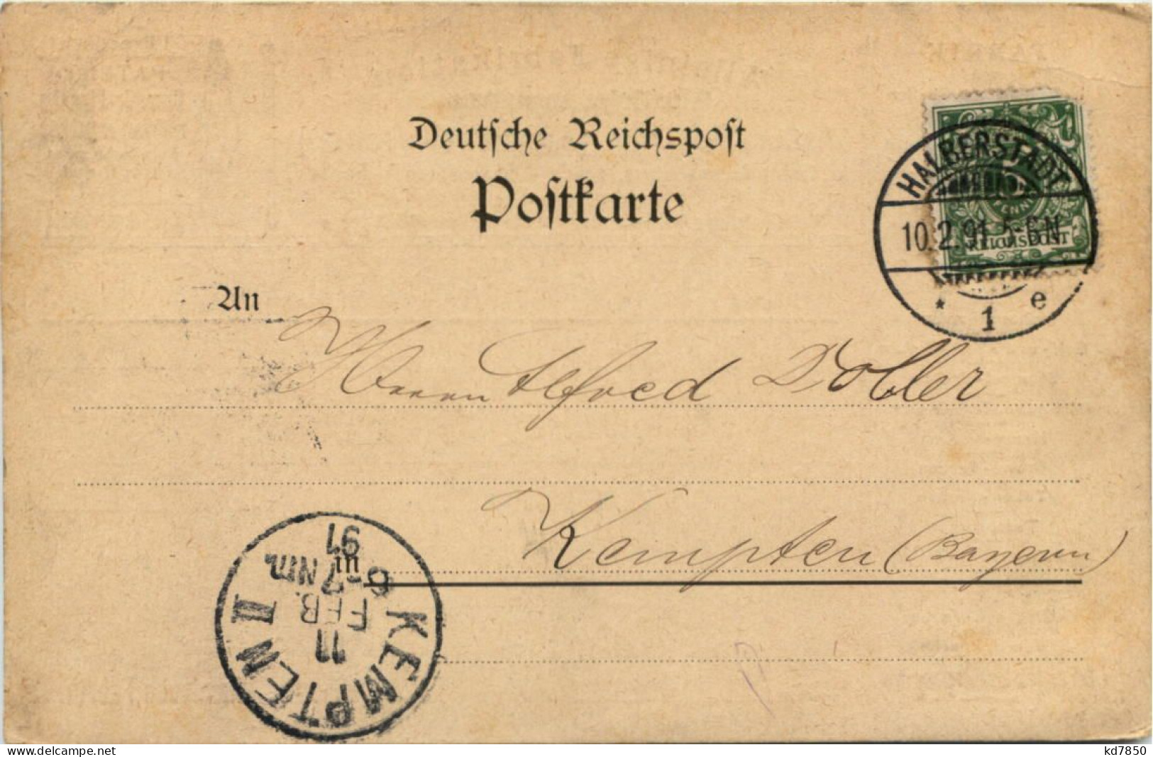 Halberstadt - Adler Tuschen Gelaufen 1891 - Halberstadt