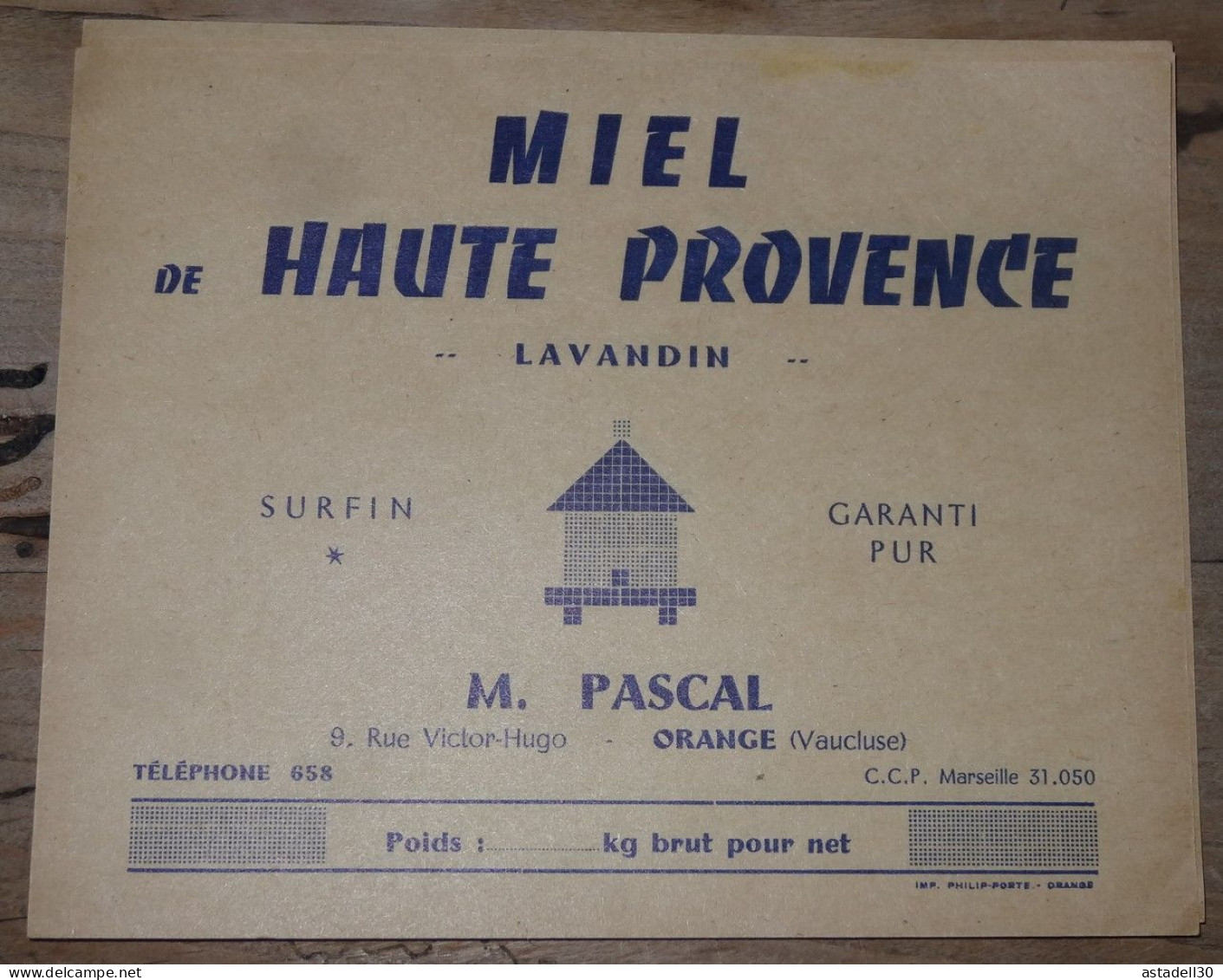 Etiquette Miel De Haute Provence, M.PASCAL A ORANGE - 84 ....... Caisse-27 - Food