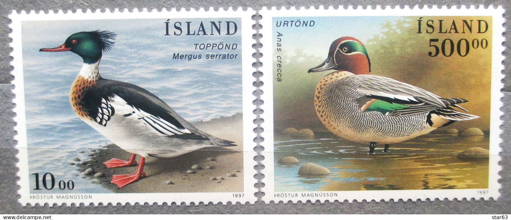 Iceland 1997 Birds  2 V MNH - Canards