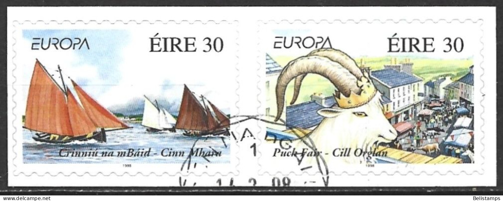 Ireland 1988. Scott #1127a (U) Europa, Festivals  (Complete Set) - Used Stamps