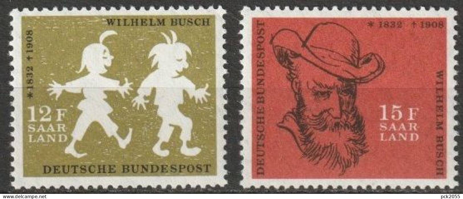 Saarland1958 MiNr.429 - 430  ** Postfrisch 50.Todestag Wilhelm Busch Max Und Moritz ( 979 ) - Neufs