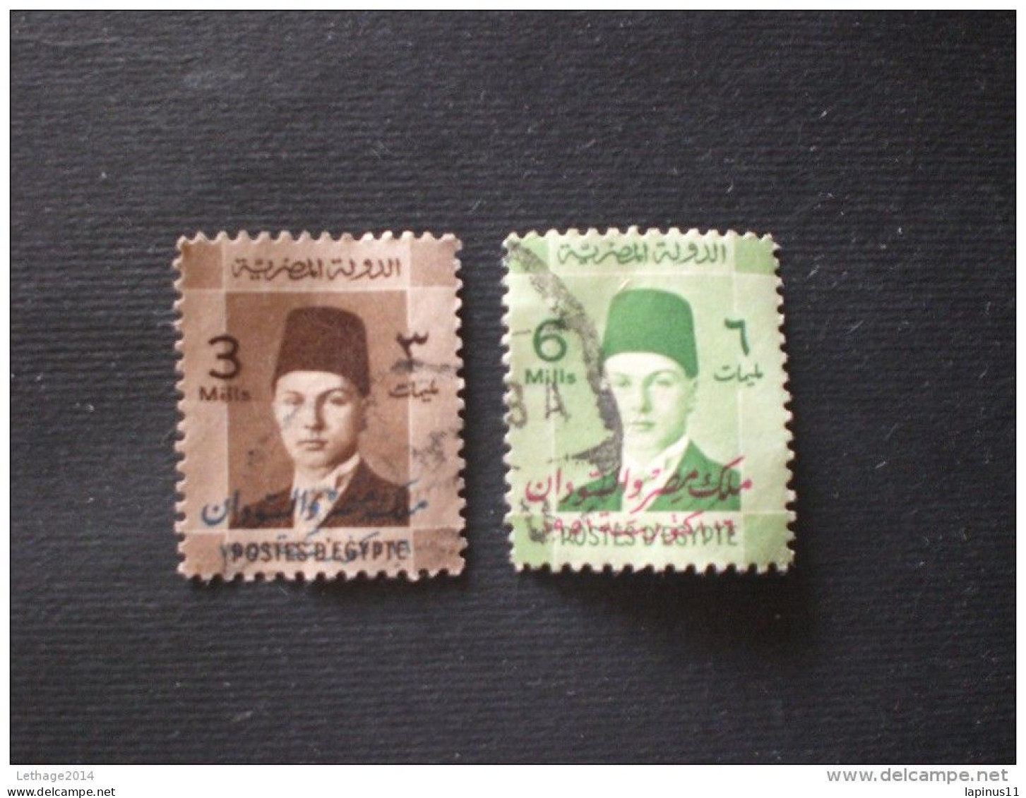 EGYPT 1948 King Farouk - Egypt Postage Stamps Of 1951 Overprinted "SUDAN" In Arabic - 1866-1914 Khedivate Of Egypt