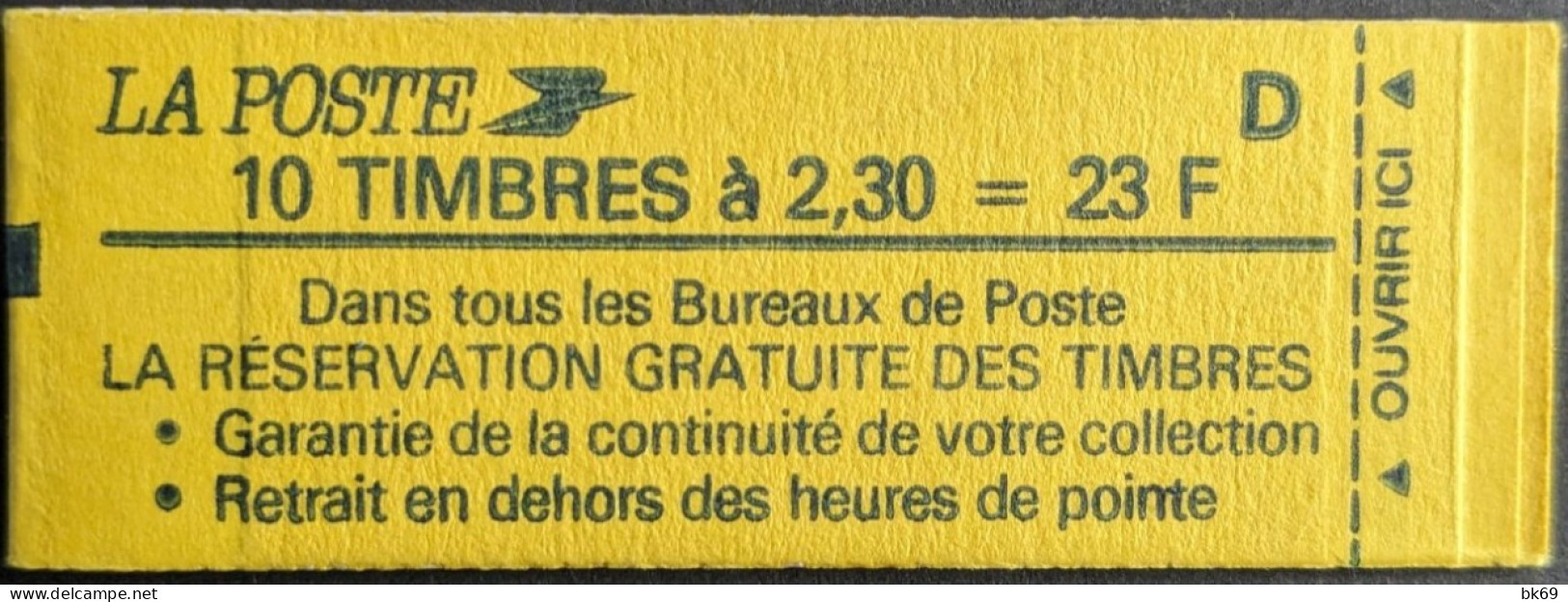 Variété 2614 C2 Conf. 8 Date 7/ 30.11.89 Texte Bleu-Vert (pas Noir) Carnet Fermé Briat 2.30F - Modernes : 1959-...