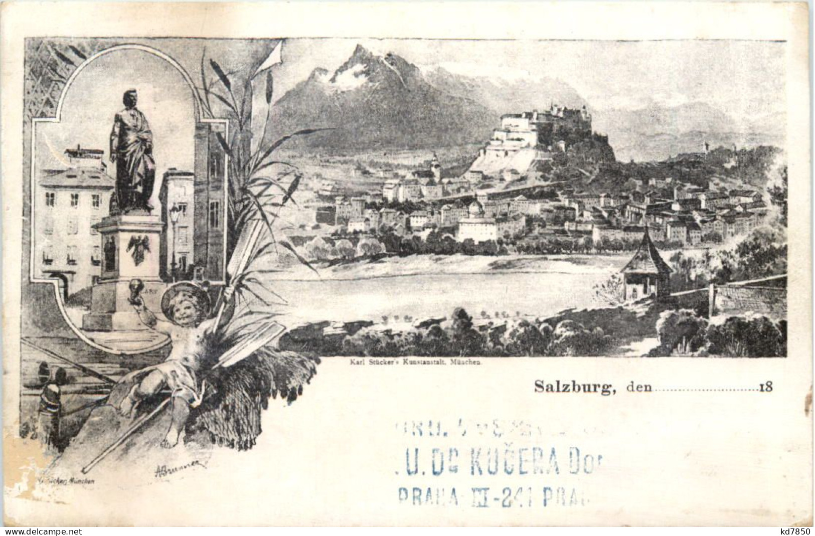 Salzburg - Litho - Salzburg Stadt