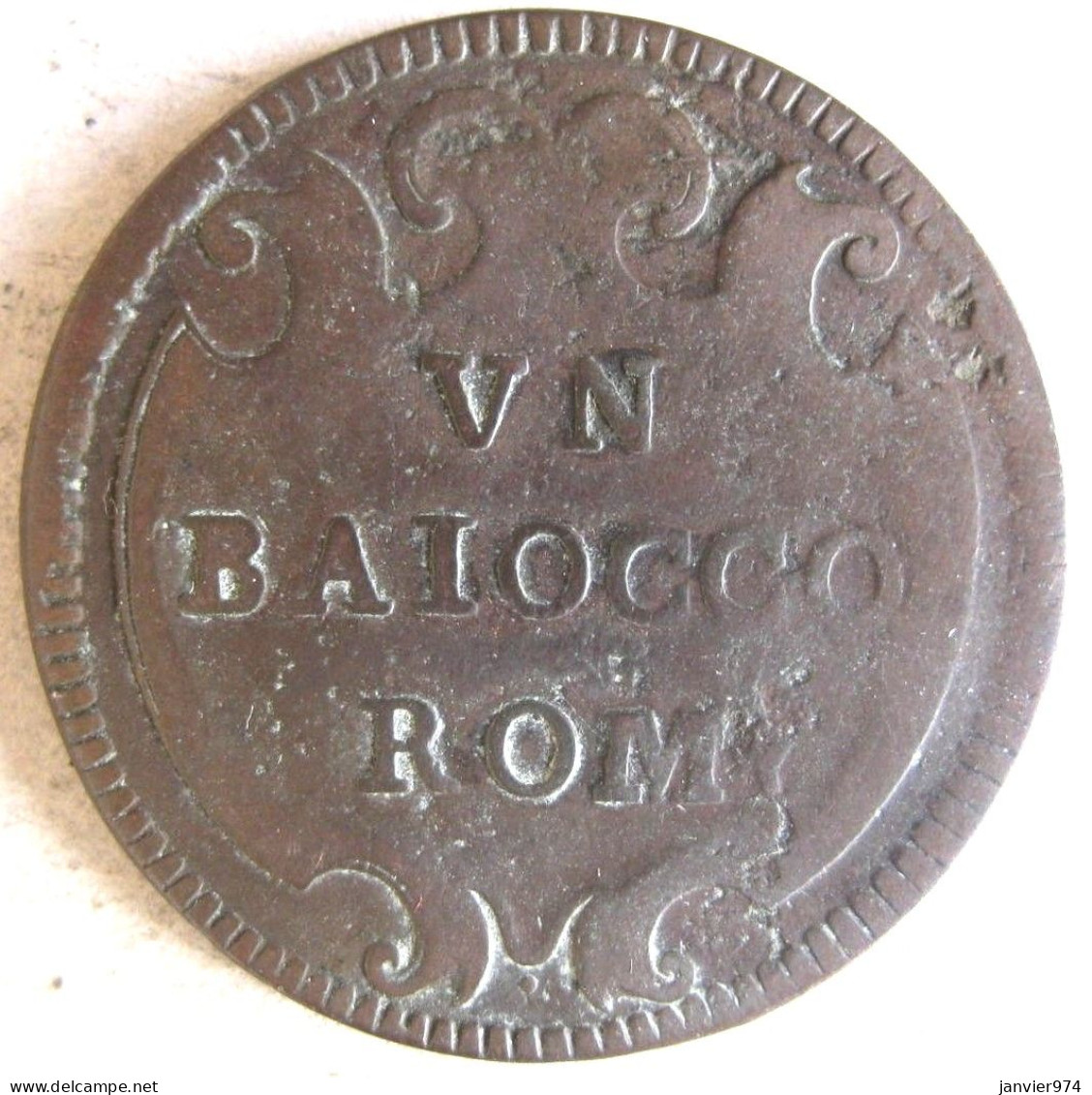 États Pontificaux 1 Baiocco Rom 1740 - 1758  Année  IX, Benoit XVI,  En Cuivre , KM 1157 - Vatikan