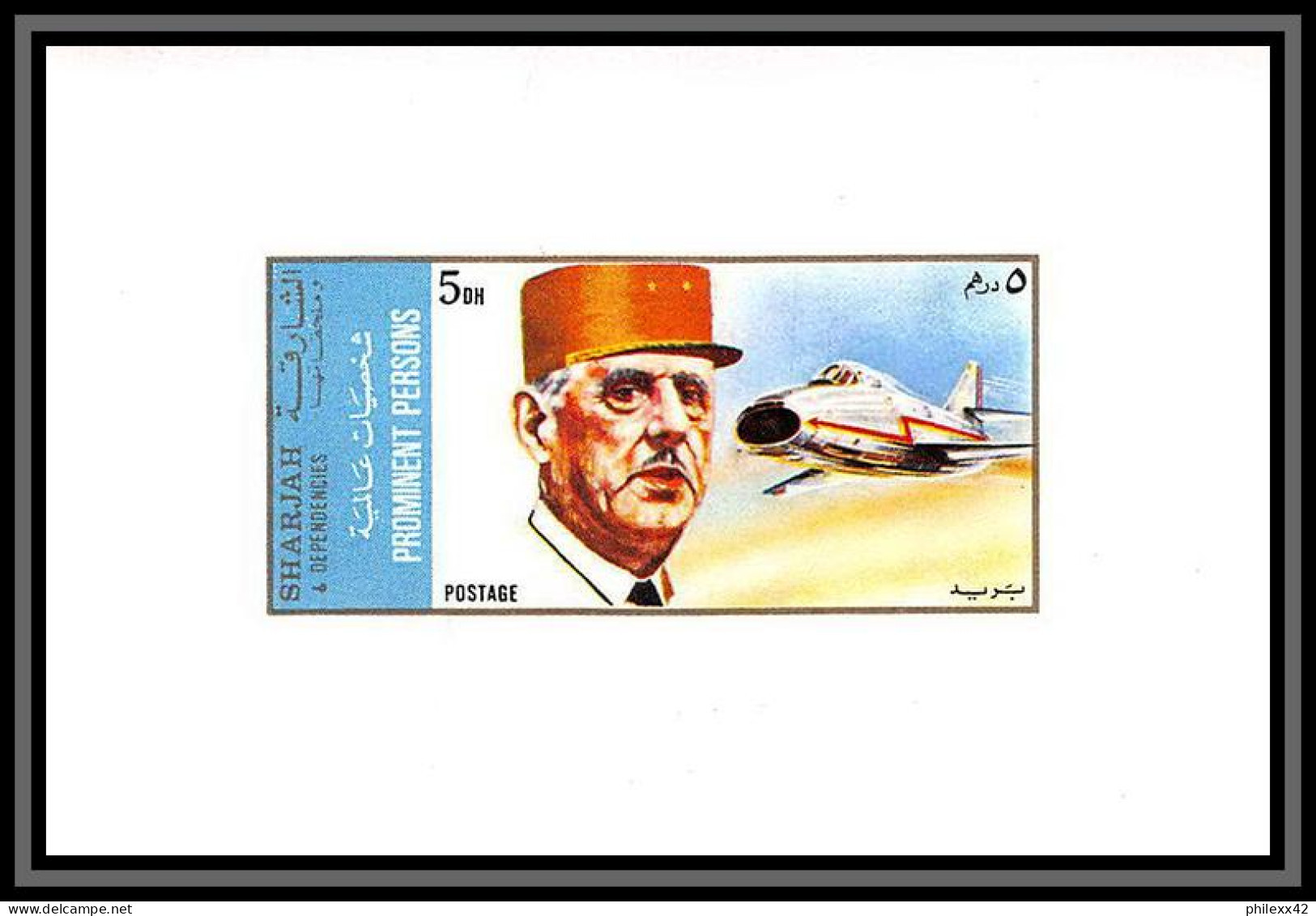 Sharjah - 2173/ N° 882/887 De Gaulle And Aircraft Avions Helicpter Rafale Mirage Concorde Deluxe Sheets Neuf ** MNH - De Gaulle (General)